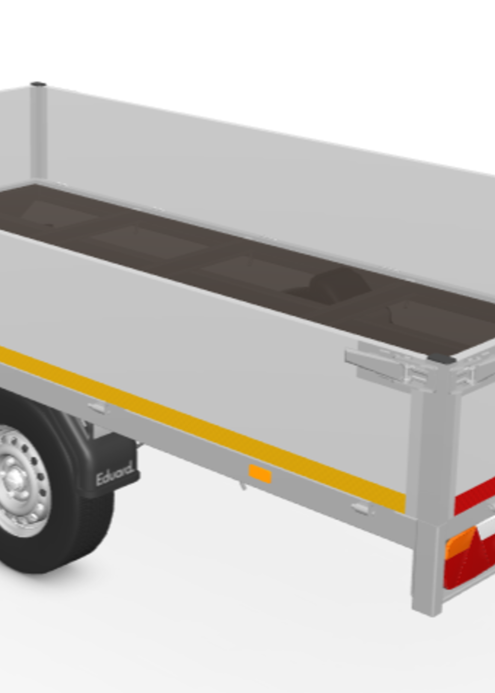 Eduard Geremde Eduard plateauwagen - 310x160 cm - 1350 kg bruto laadvermogen - 72 cm laadvloerhoogte - 40 cm borden