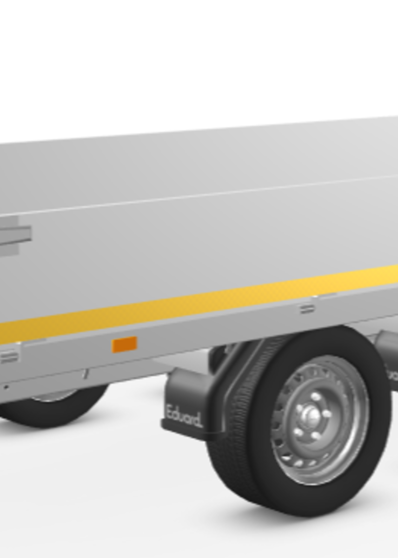 Eduard Geremde Eduard plateauwagen - 310x160 cm - 2700 kg bruto laadvermogen - 63 cm laadvloerhoogte - 30 cm borden - inclusief oprijplaten