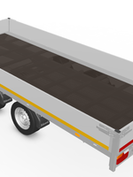 Eduard Geremde Eduard plateauwagen - 406x180 cm - 3000 kg bruto laadvermogen - 63 cm laadvloerhoogte - 30 cm borden - inclusief oprijplaten