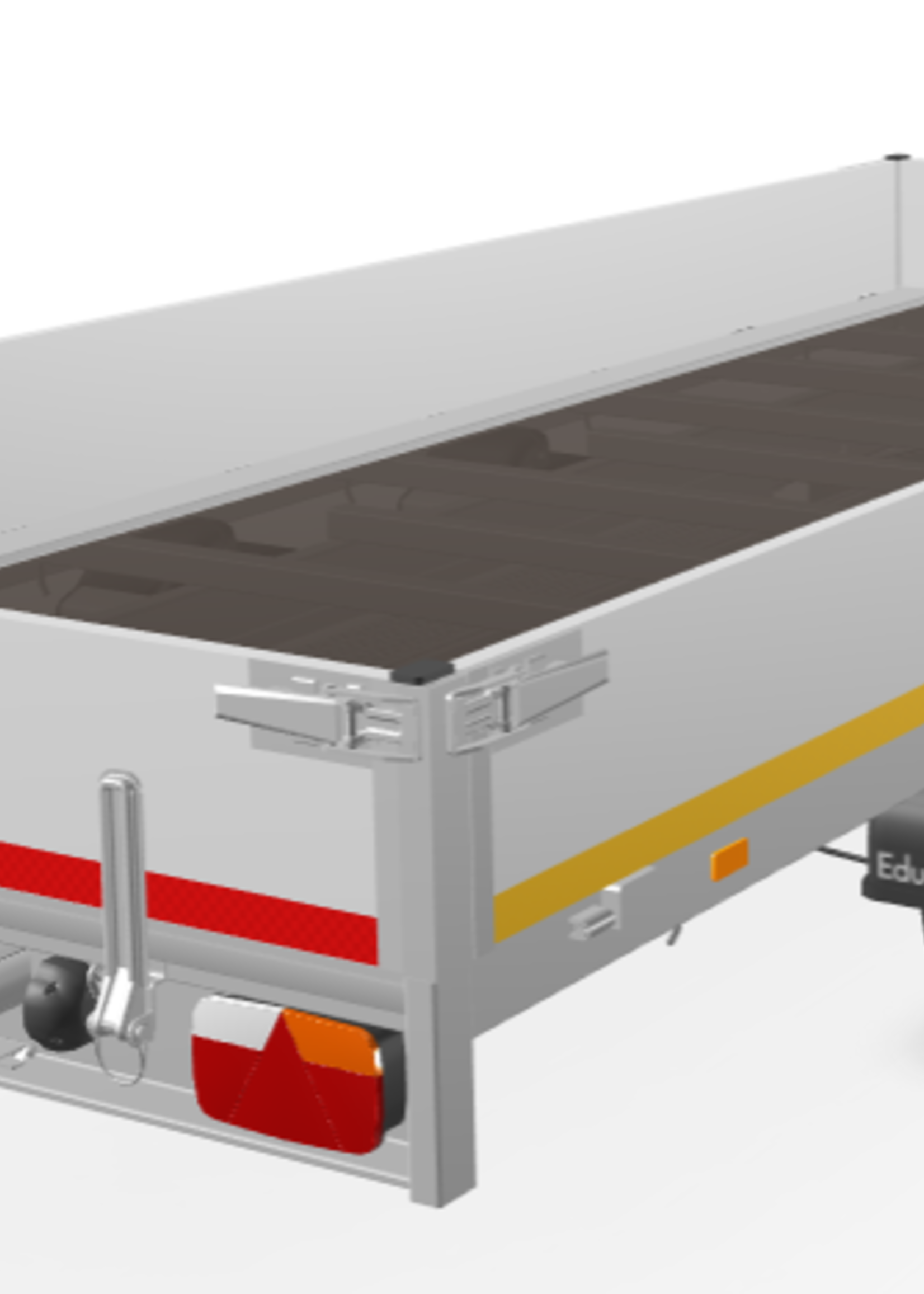 Eduard Geremde Eduard plateauwagen - 406x180 cm - 3000 kg bruto laadvermogen - 63 cm laadvloerhoogte - 30 cm borden - inclusief oprijplaten