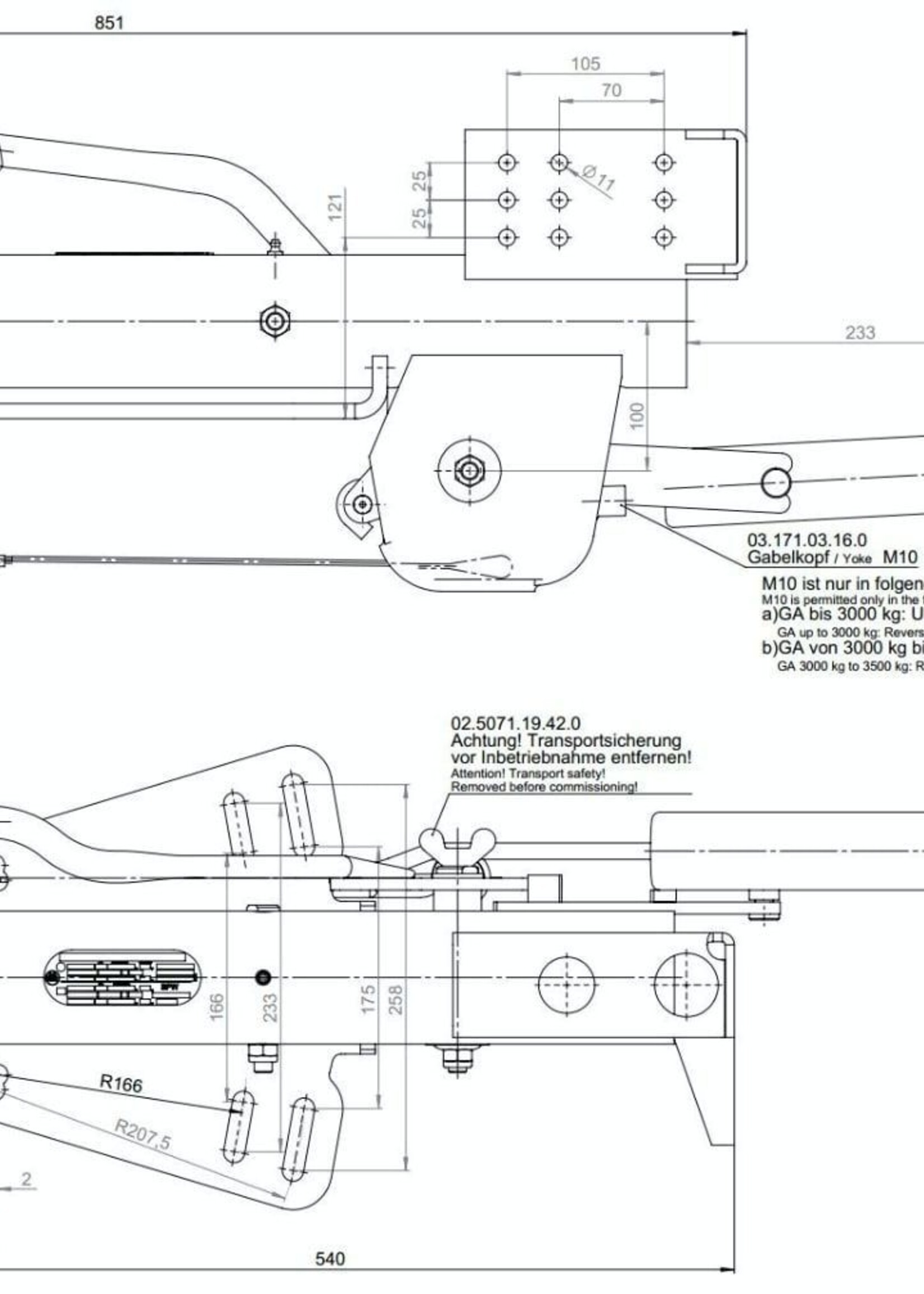 BPW BPW ZAF 3,5-3 oplooprem aanhanger - maximaal trekvermogen 3500 kg - inclusief neuswielconsole