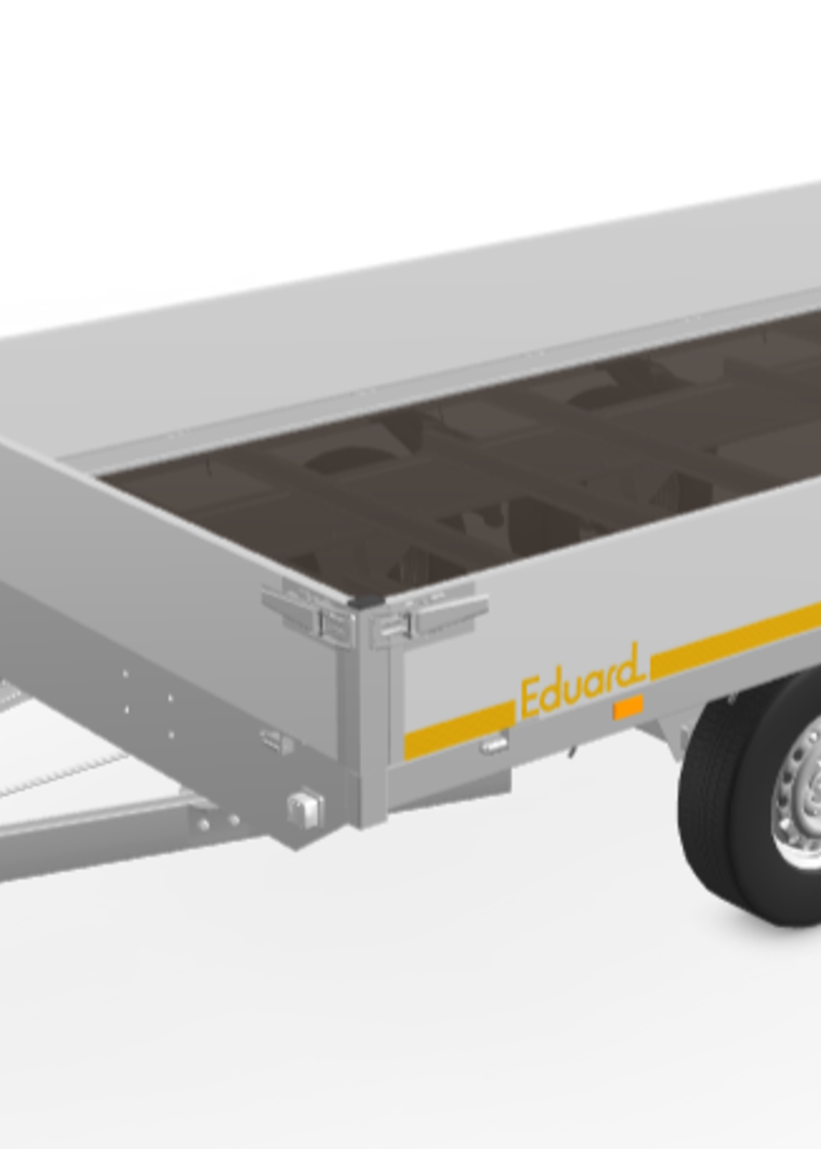 Eduard Geremde Eduard plateauwagen - 330x180 cm - 2000 kg bruto laadvermogen - 72 cm laadvloerhoogte - 30 cm borden