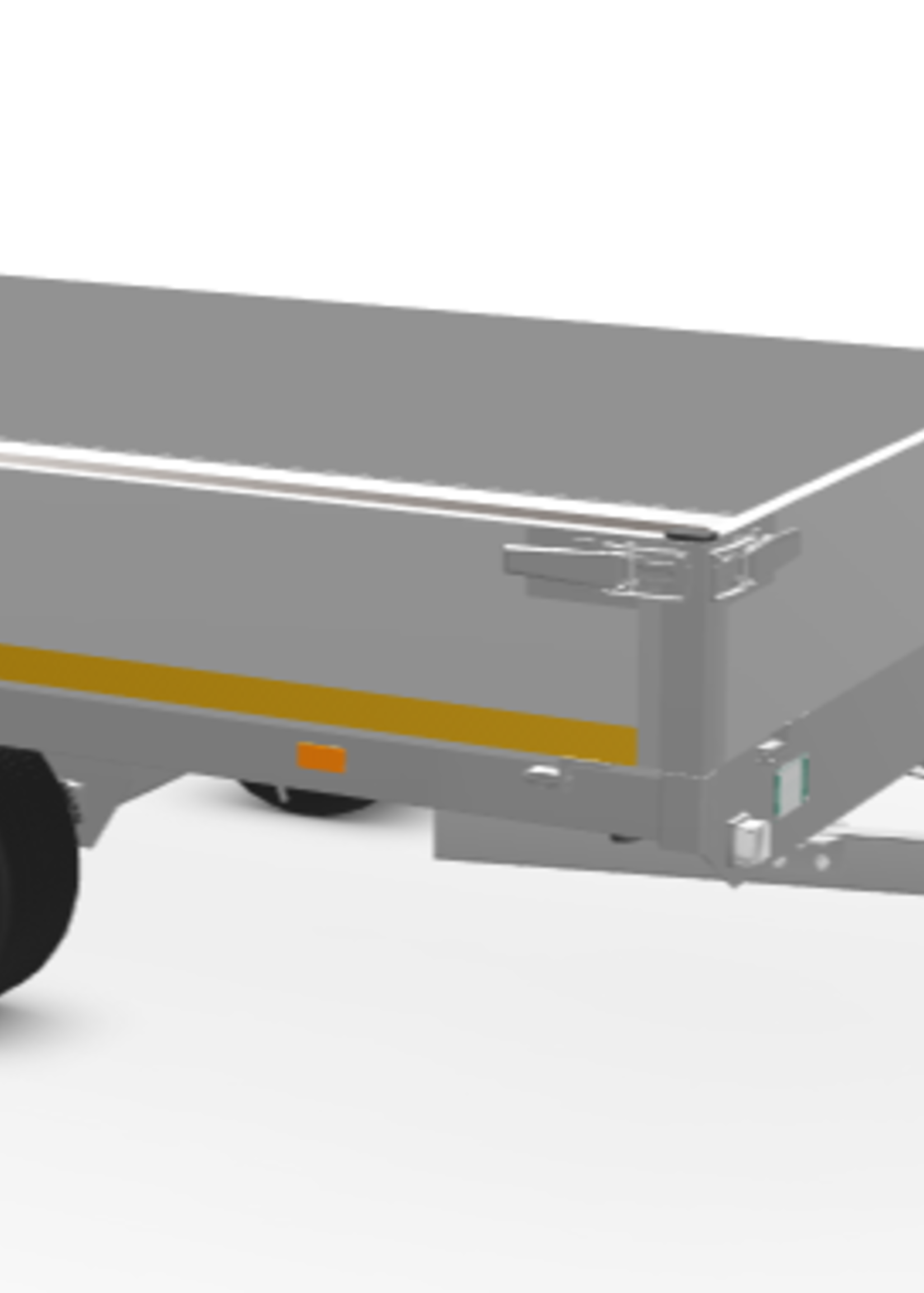 Eduard Geremde Eduard plateauwagen - 256x150 cm - 1000 kg bruto laadvermogen - 56 cm laadvloerhoogte - 30 cm borden