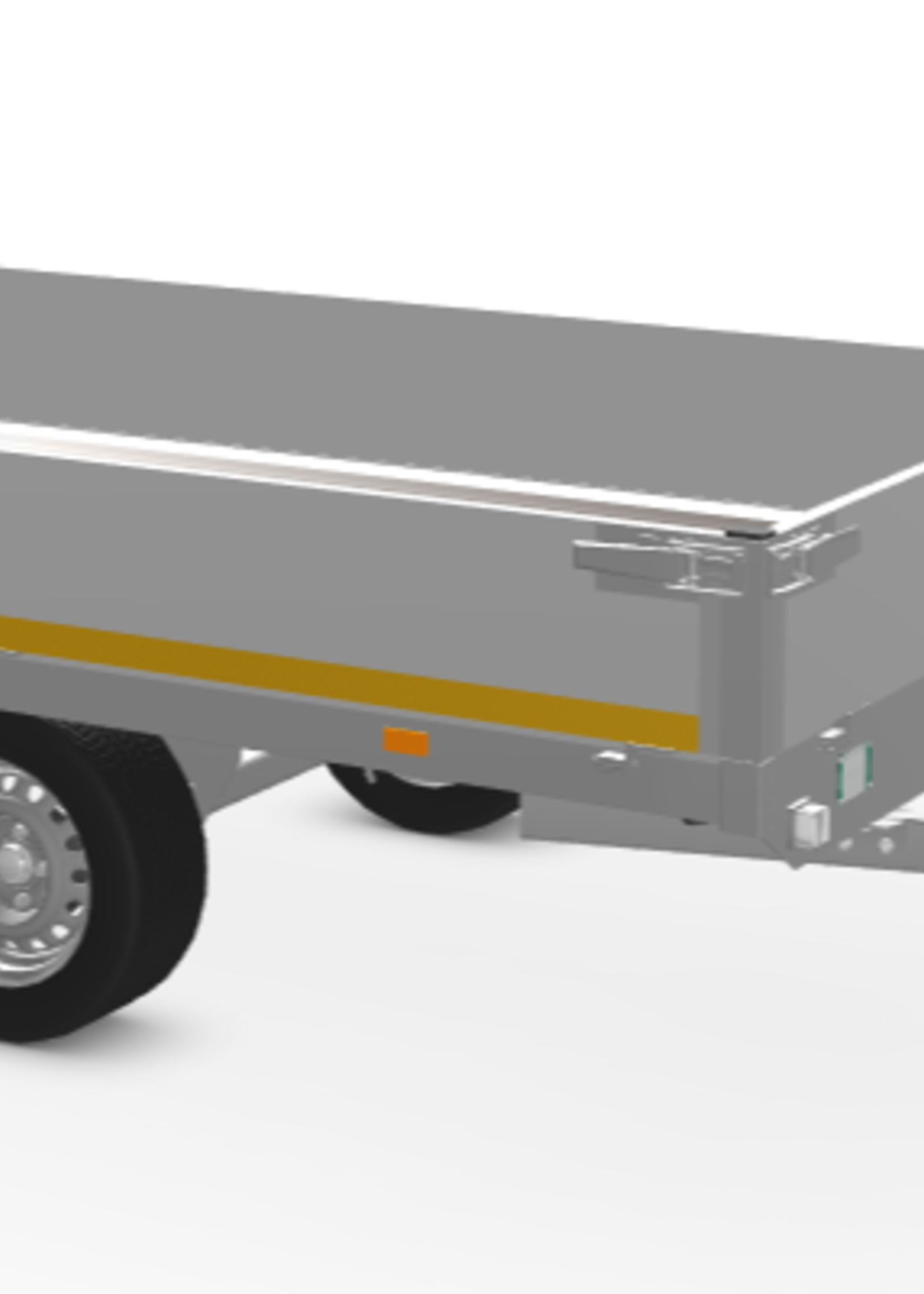 Eduard Ongeremde Eduard plateauwagen - 256x150 cm - 750 kg bruto laadvermogen - 63 cm laadvloerhoogte - 30 cm borden