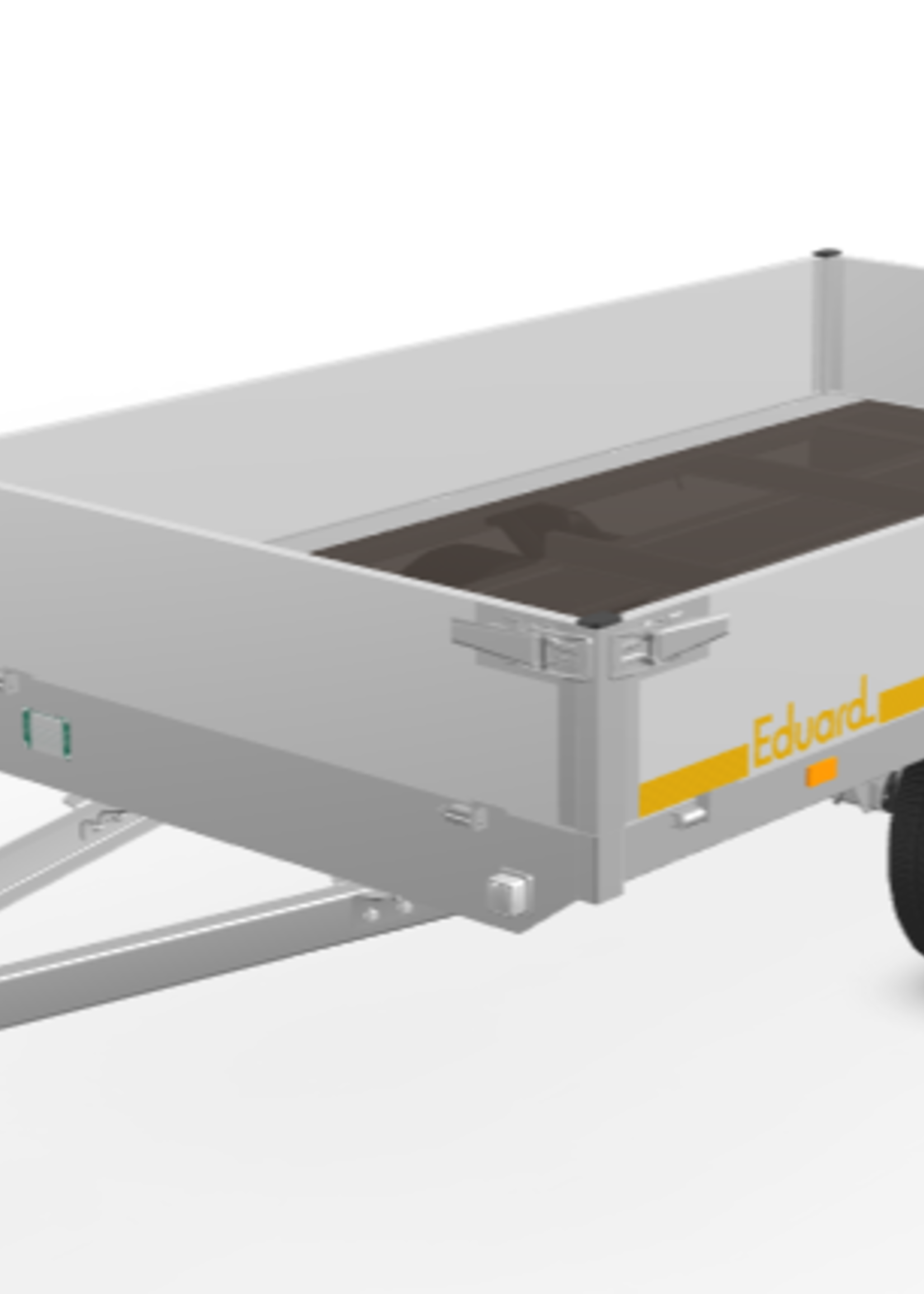 Eduard Ongeremde Eduard plateauwagen - 256x150 cm - 750 kg bruto laadvermogen - 63 cm laadvloerhoogte - 30 cm borden