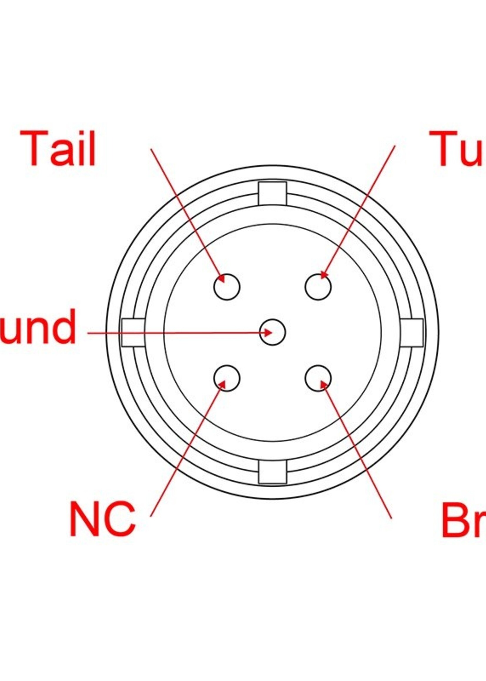 Cantonal LED achterlicht rond 140x32 mm met connector aansluiting - 30 cm kabel
