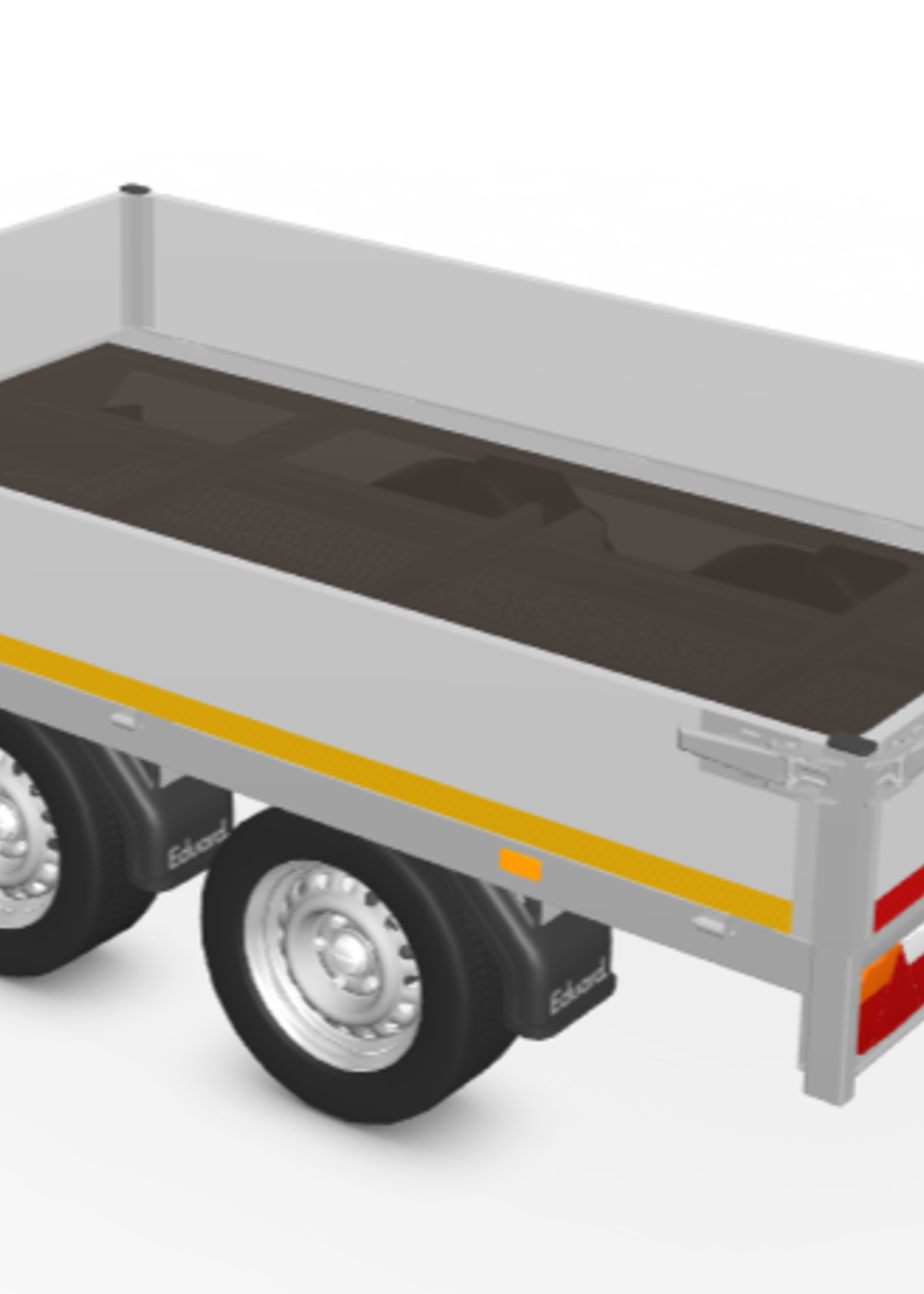 Eduard Geremde Eduard plateauwagen - 256x150 cm - 2000 kg bruto laadvermogen - inclusief oprijplaten