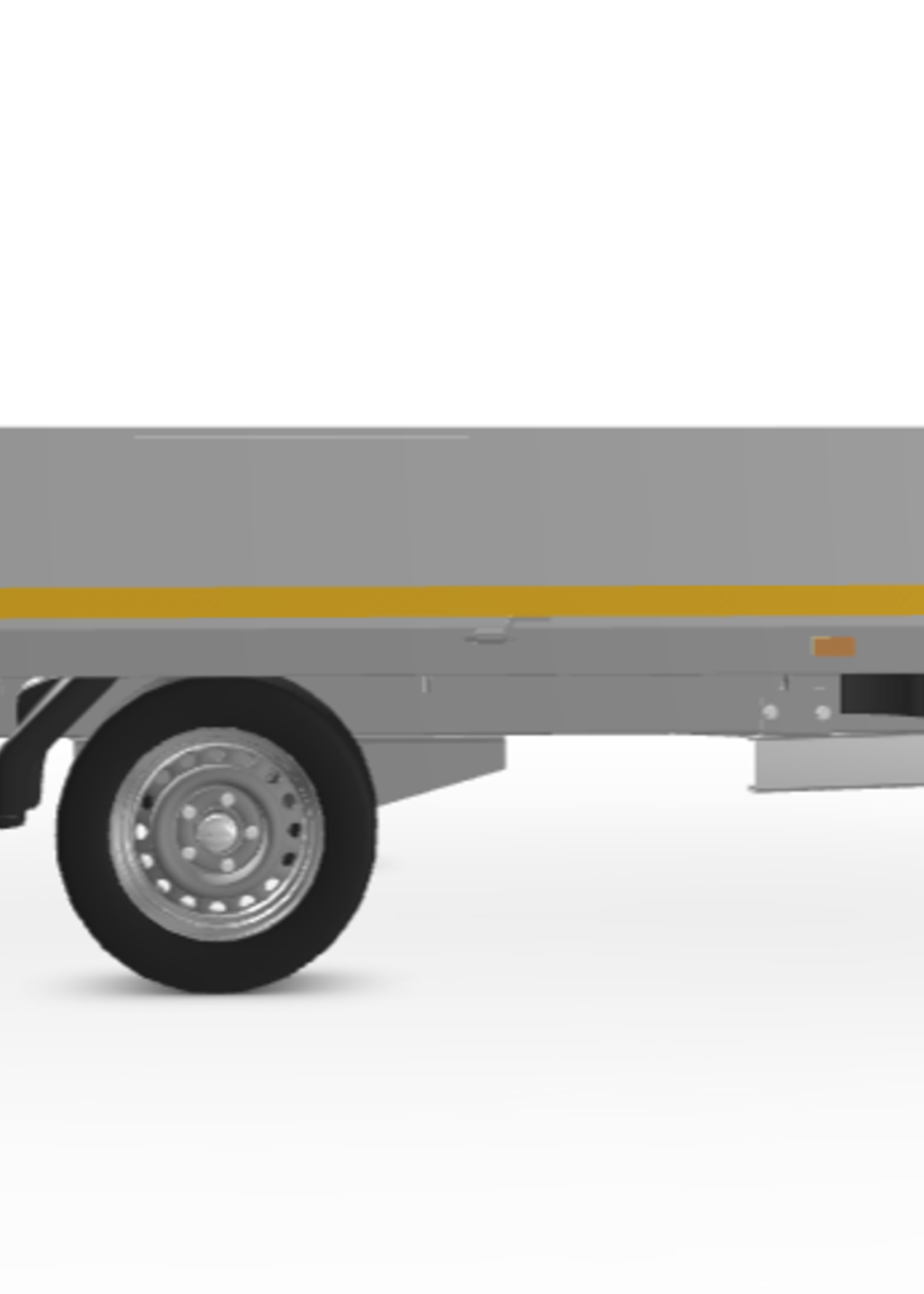 Eduard Geremde Eduard plateauwagen - 310x160 cm - 1500 kg bruto laadvermogen - 63 cm laadvloerhoogte - 30 cm borden - inclusief oprijplaten
