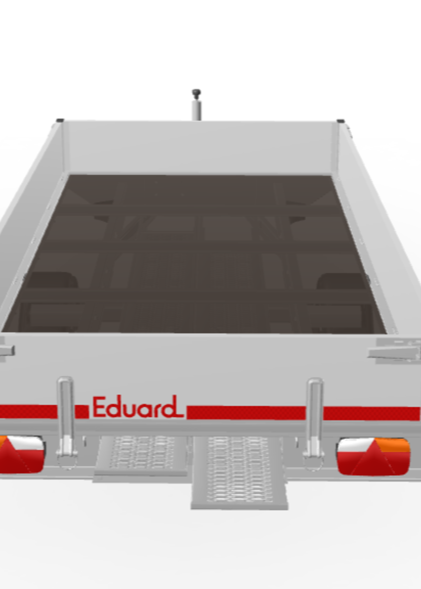 Eduard Geremde Eduard plateauwagen - 310x160 cm - 1500 kg bruto laadvermogen - 63 cm laadvloerhoogte - 30 cm borden - inclusief oprijplaten