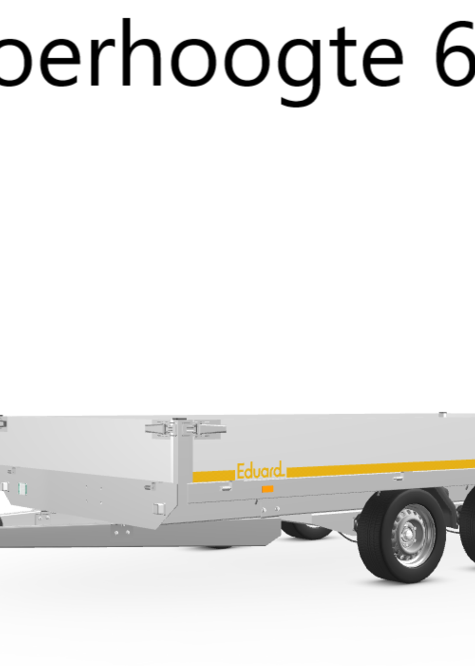 Eduard Geremde Eduard plateauwagen - 506x200 cm - 2700 kg bruto laadvermogen - 63 cm laadvloerhoogte - 30 cm borden