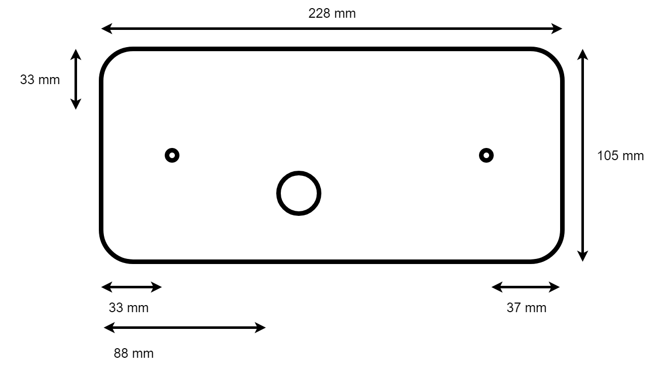 Achterlicht met Aspöck connector 228x106x55 mm - volledig LED en Plug&Play - links