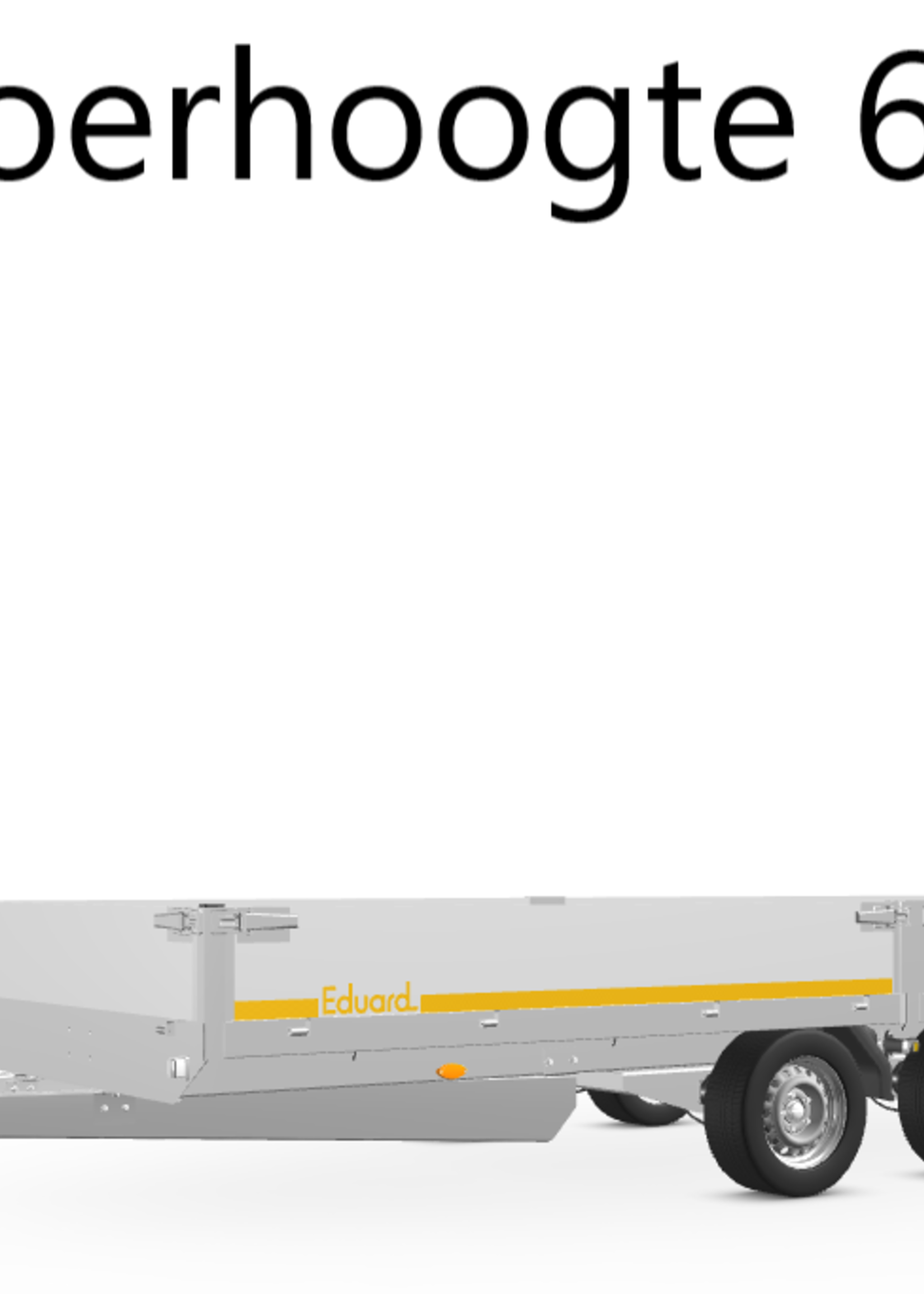 Eduard Geremde Eduard plateauwagen - 506x200 cm - 3000 kg bruto laadvermogen - 63 cm laadvloerhoogte - 30 cm borden