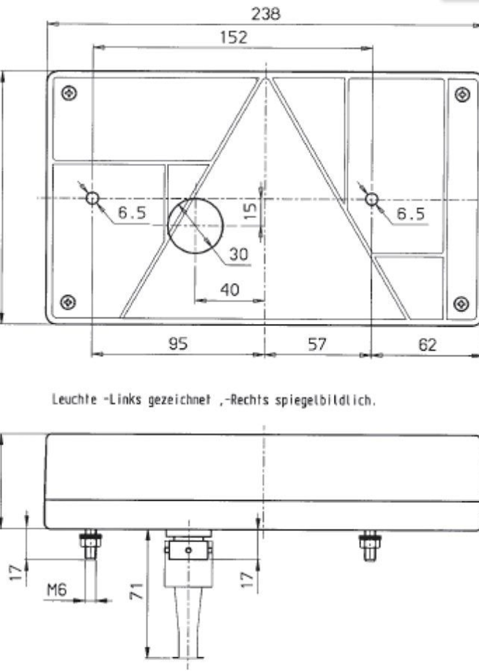 Jokon Los glas voor de Jokon Technokon 1 links - inclusief driehoek reflector