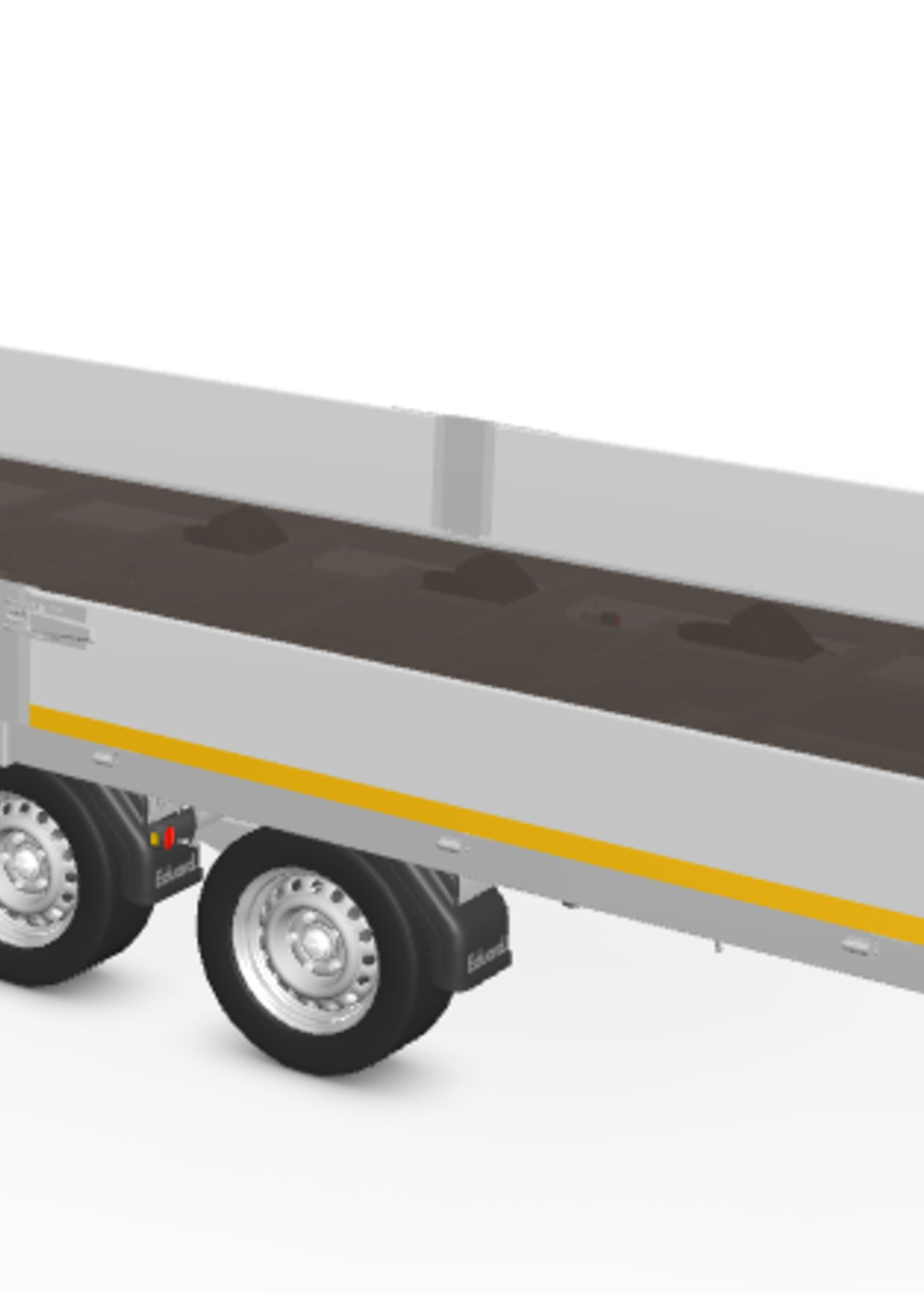 Eduard Geremde Eduard multitransporter - 606x200 cm - 3500 kg bruto laadvermogen - 63 cm laadvloerhoogte - 30 cm borden - inclusief oprijplaten - tridem asser
