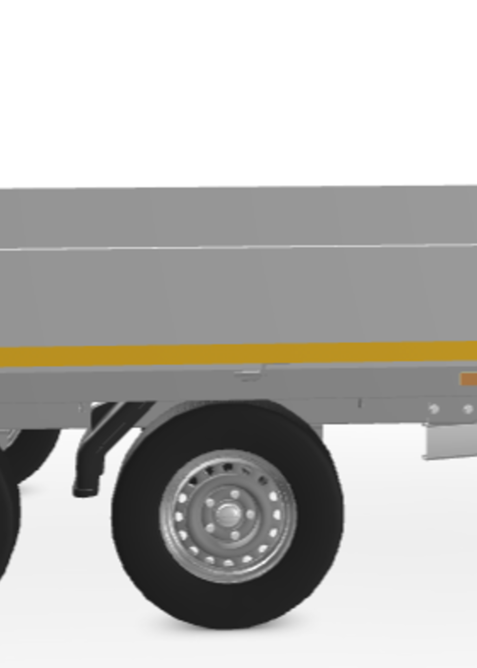 Eduard Geremde Eduard plateauwagen - 310x180 cm - 2000 kg bruto laadvermogen - 72 cm laadvloerhoogte - 30 cm borden