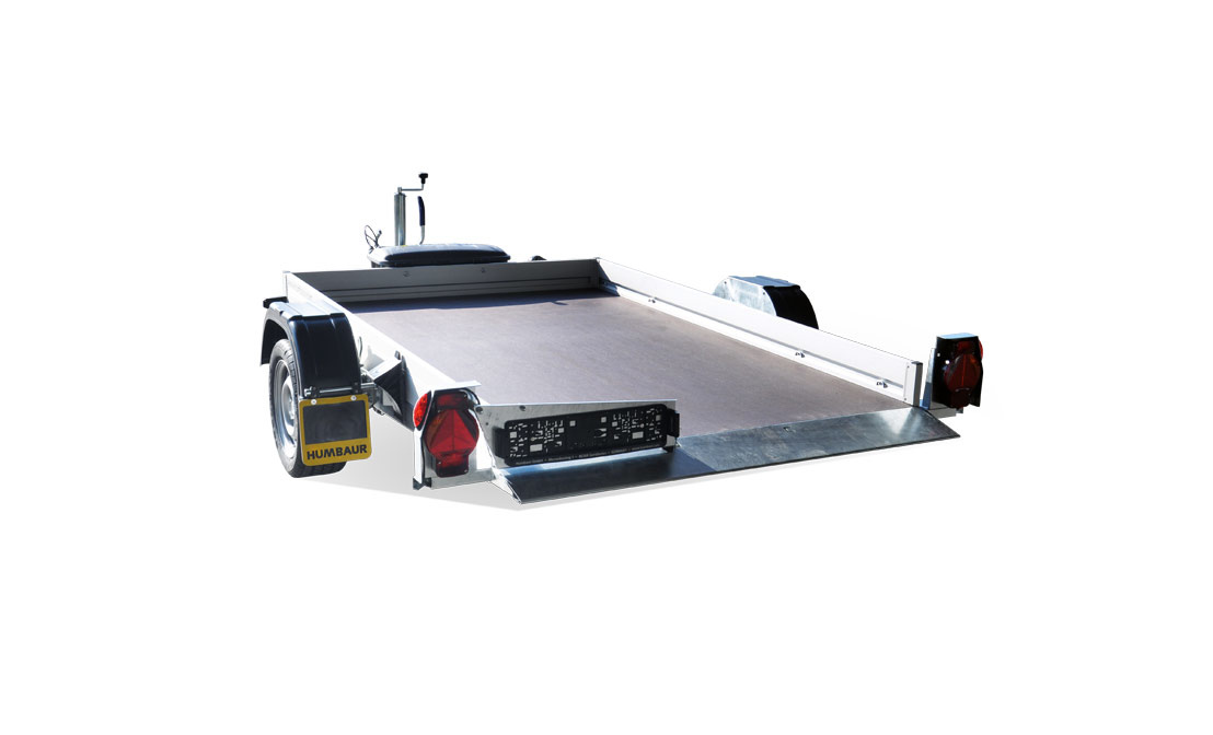 Humbaur HKT verlaagbare motortrailer - 250x156 cm - 1350 kg - geremd - handpomp