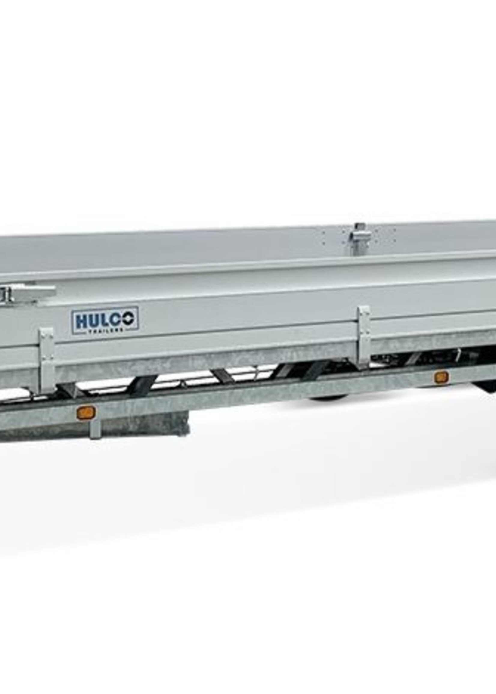 Hulco Geremde Hulco Medax plateauwagen - 502x203 cm - 3500 kg bruto laadvermogen - 30 cm borden - tandemasser