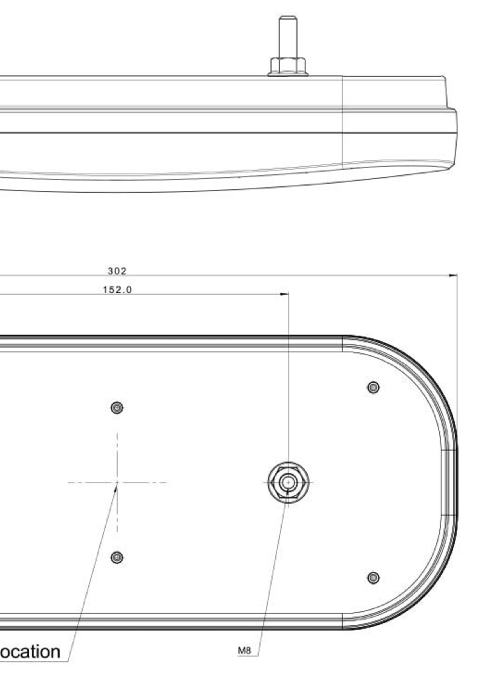 Fristom Fristom FT-610 rechts - LED 302x130x51 mm - met dynamische richtingaanwijzer - 100 cm losse draad aansluiting