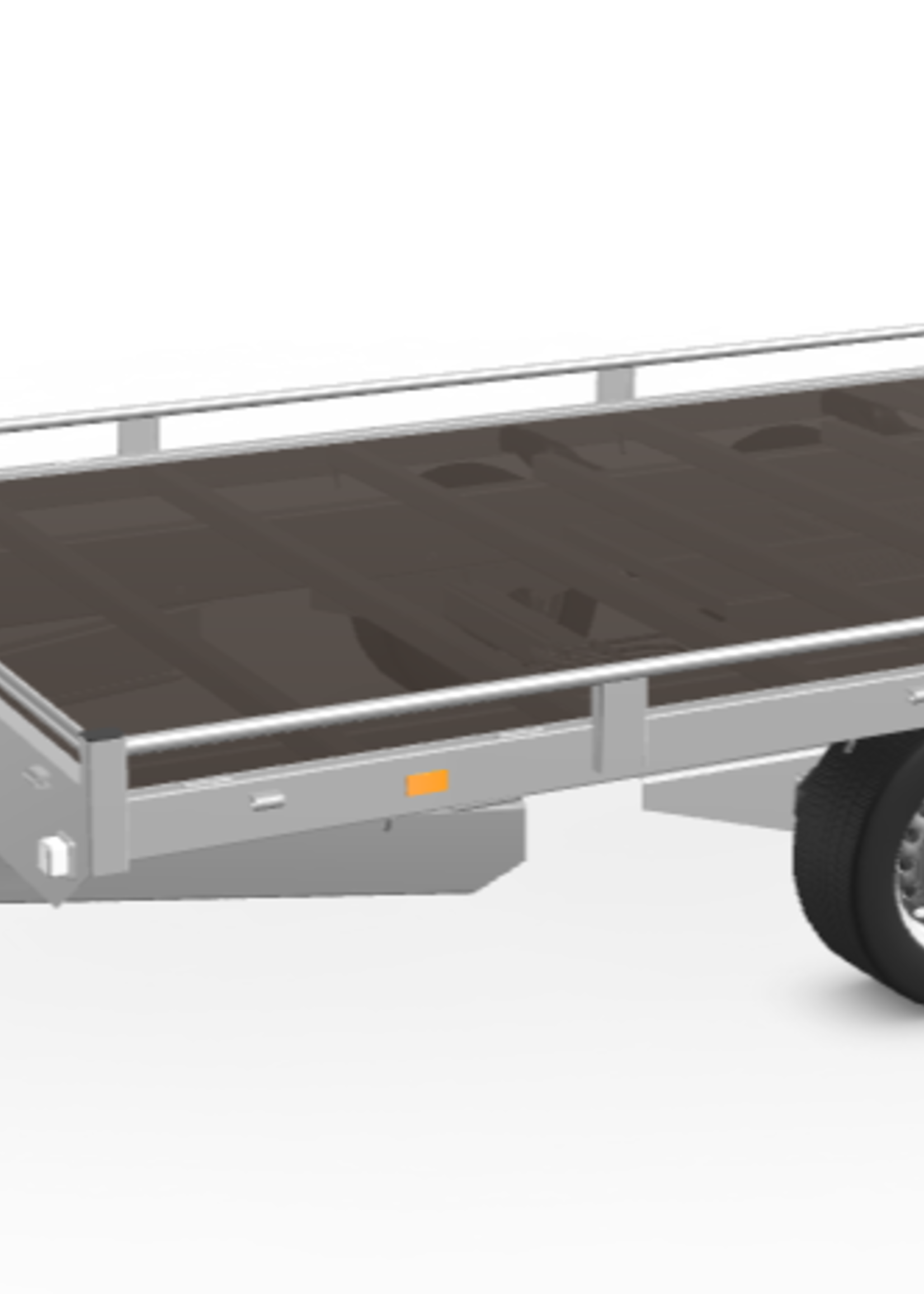 Eduard Geremde Eduard autotransporter - 406x200 cm - 3000 kg bruto laadvermogen - 63 cm laadvloerhoogte - 10 cm hoge reling - inclusief oprijplaten