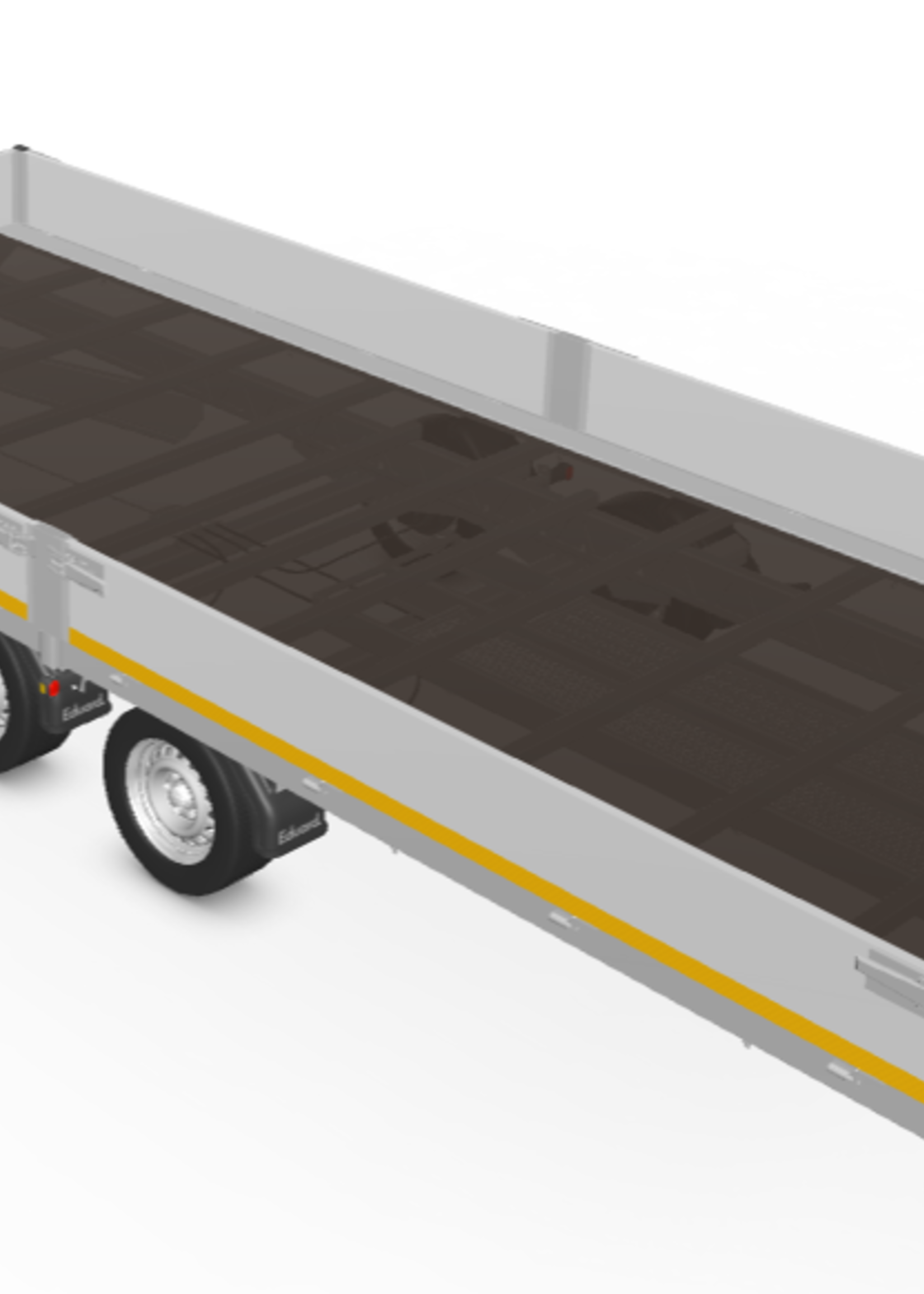 Eduard Geremde Eduard plateauwagen - 556x220 cm - 3000 kg bruto laadvermogen - 63 cm laadvloerhoogte - inclusief oprijplaten - 30 cm borden