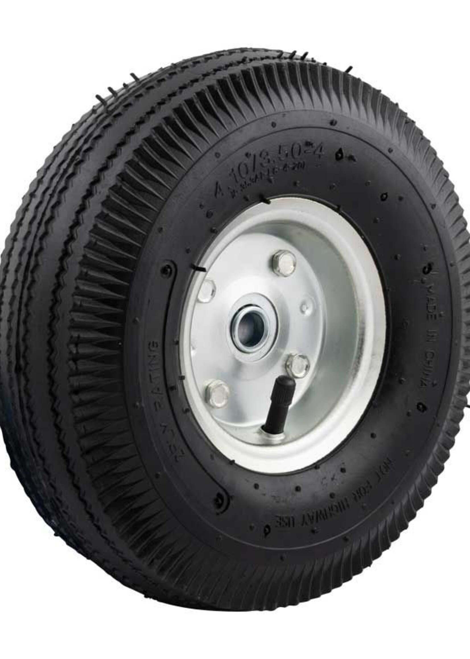 Cantonal 3.50-4 steekwagenwiel - luchtband en stalen velg - 75 kg maximale belasting - 16 mm asgat/naafdiameter - inclusief kogellager