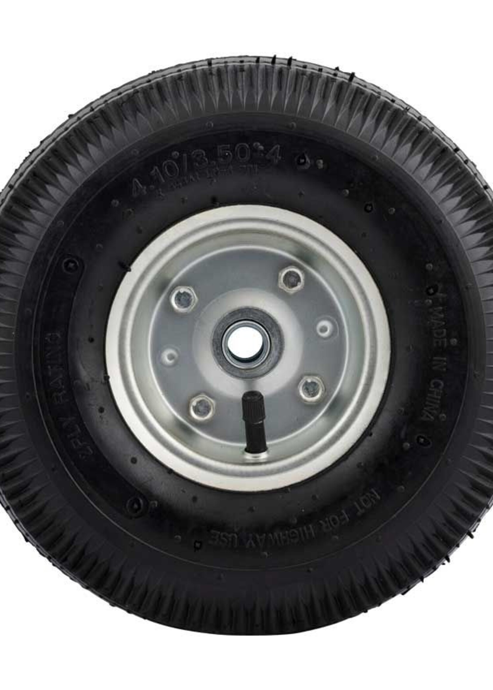 Cantonal 3.50-4 steekwagenwiel - luchtband en stalen velg - 75 kg maximale belasting - 16 mm asgat/naafdiameter - inclusief kogellager