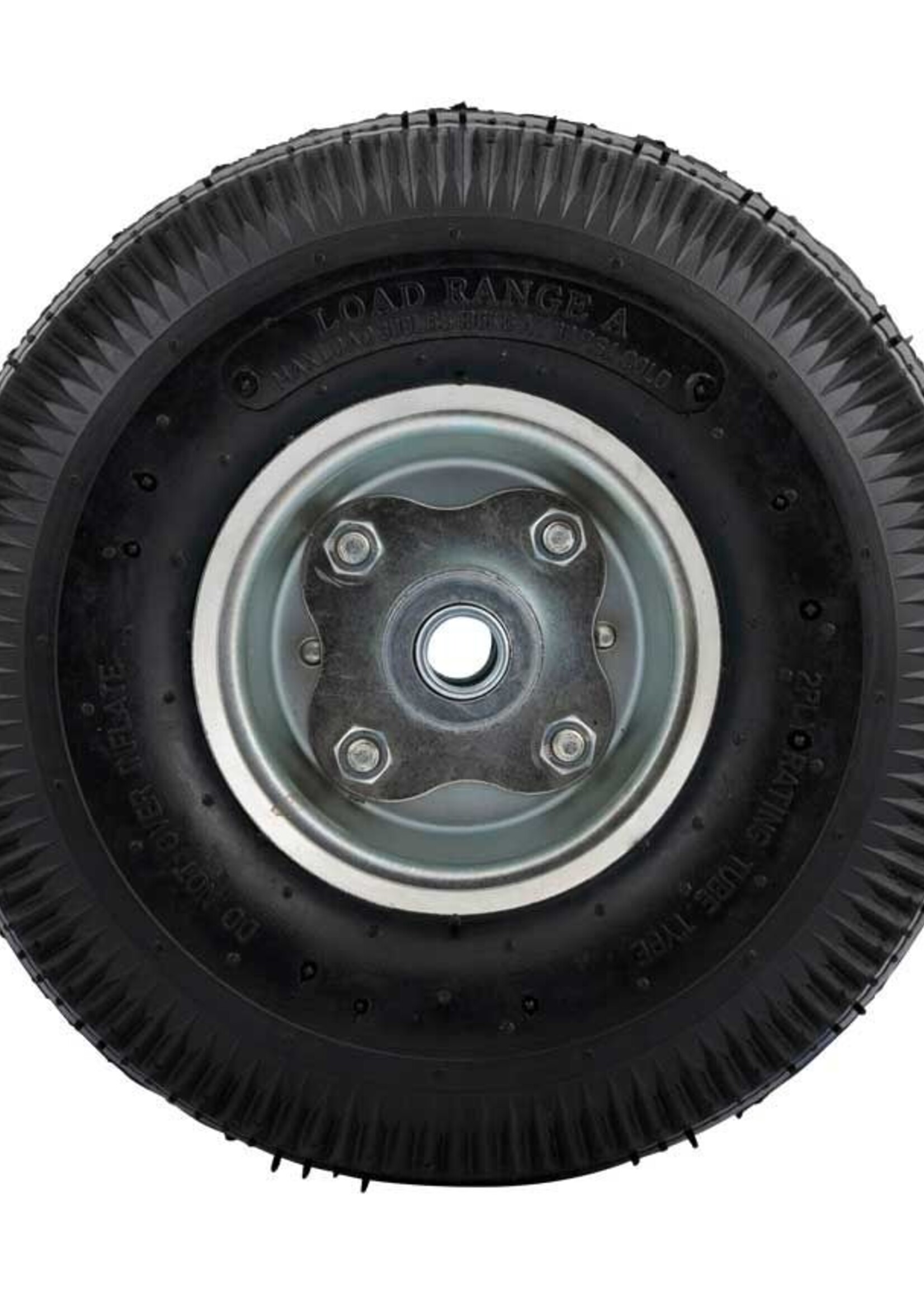 Cantonal 3.50-4 steekwagenwiel - luchtband en stalen velg - 75 kg maximale belasting - 16 mm asgat/naafdiameter - inclusief kogellager