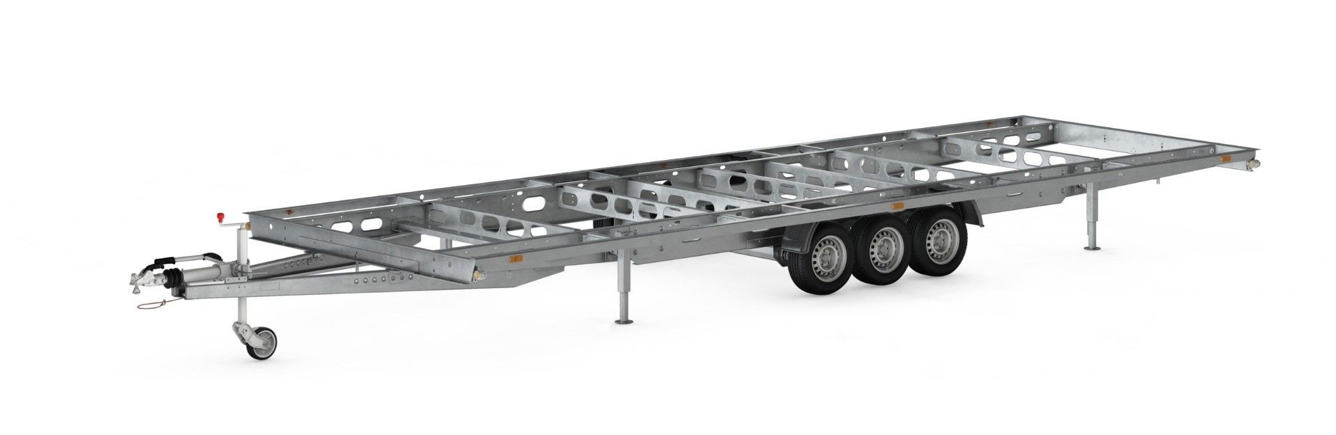 Plateauwagen chassis voor Tiny house - 720x244 cm - tridem - bruto laadvermogen 3500 kg
