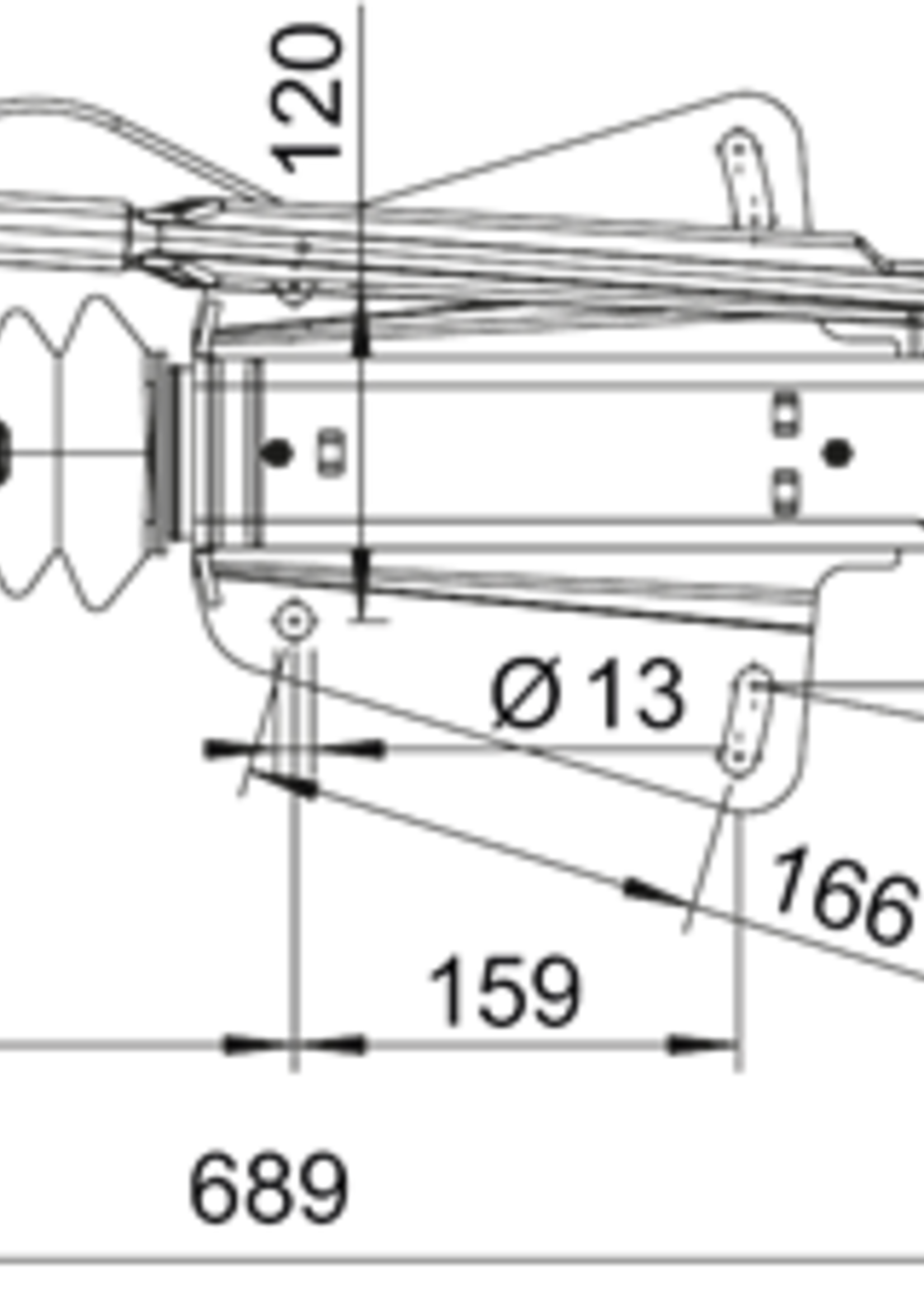 AL-KO AL-KO oplooprem aanhanger 251S - 2600 kg maximaal trekvermogen - V-dissel aansluiting - onderbouw
