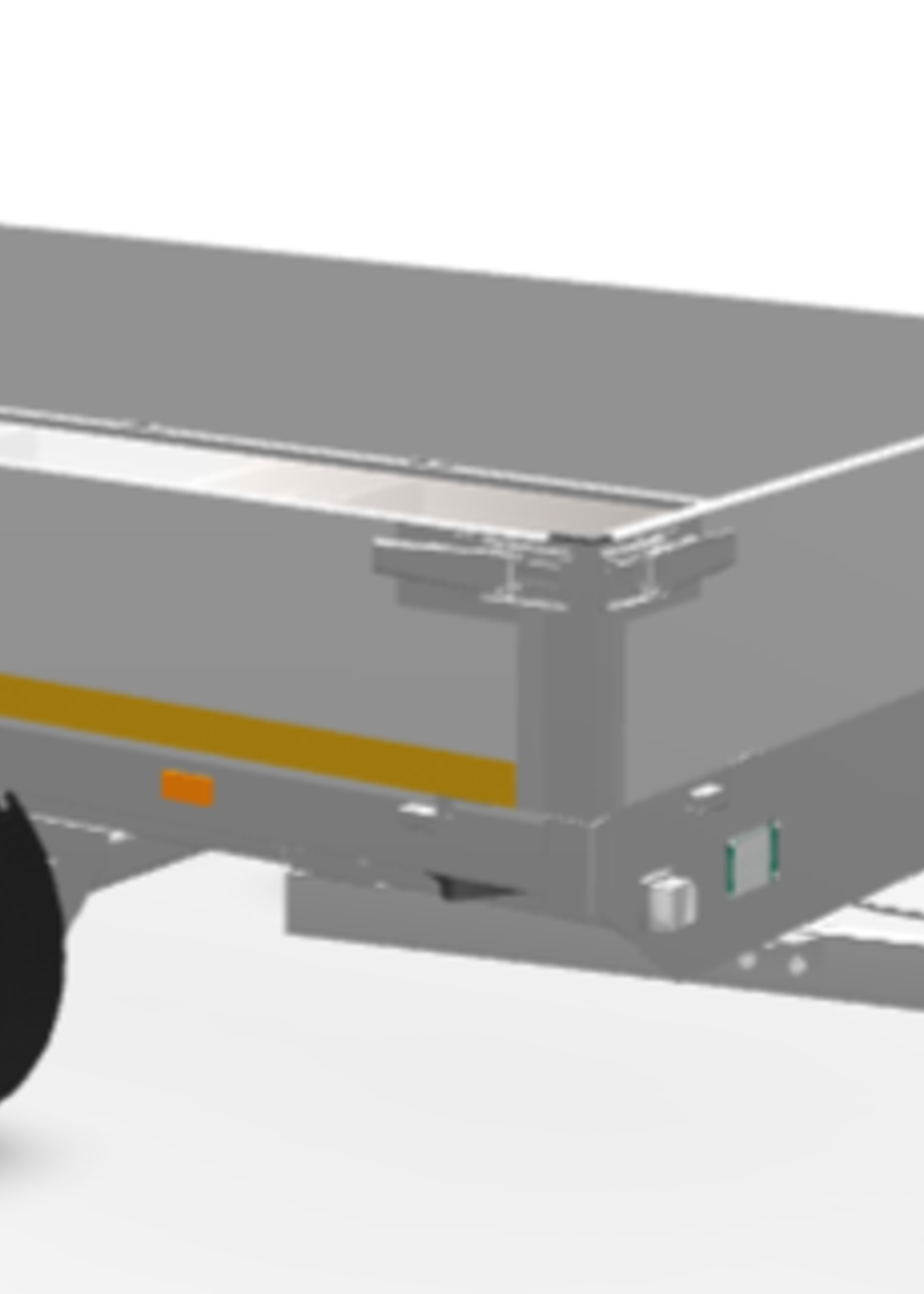 Eduard Geremde Eduard plateauwagen - 310x160 cm - 750 kg bruto laadvermogen - 63 cm laadvloerhoogte - 30 cm borden