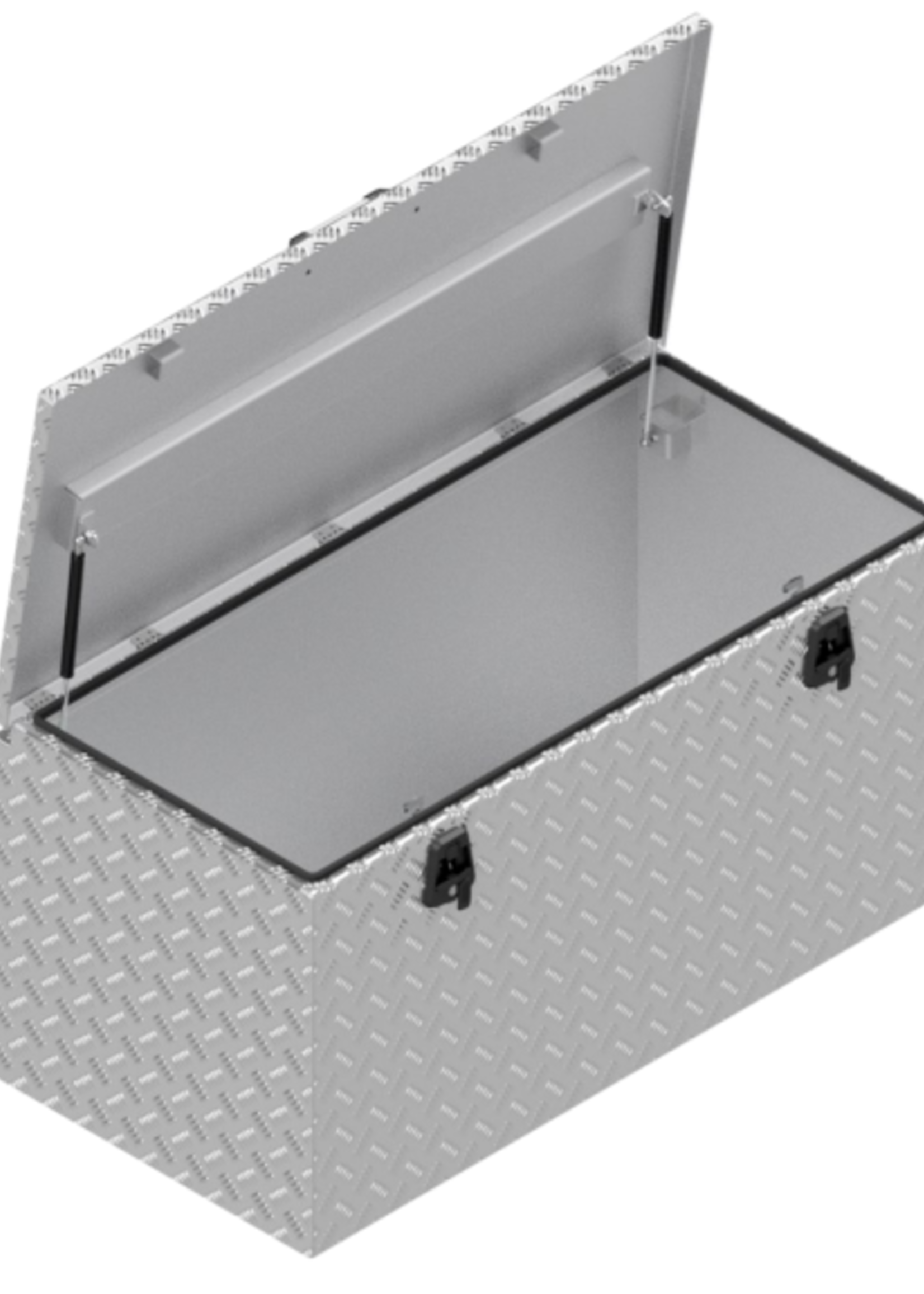 De Haan De Haan Box - 1200x600x600 mm - water en stofdichte aluminium traanplaat disselbak - voorzien van gasveren en 2 t-sluitingen