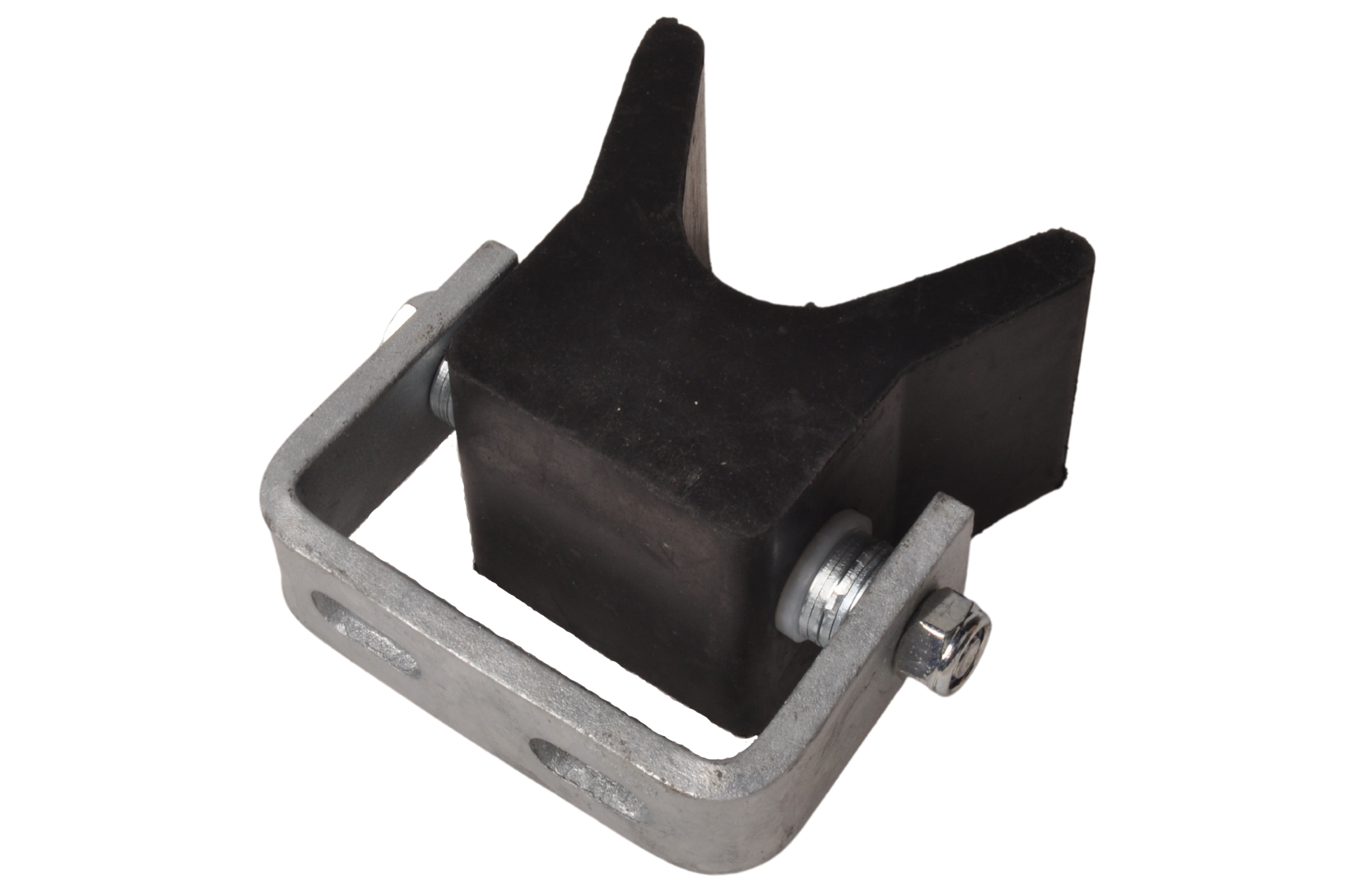 Vangmuil op steun - zwart - 105x100 mm - met sleufgaten