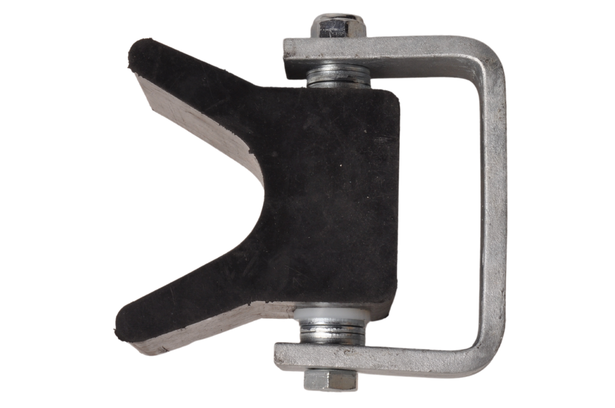 Vangmuil op steun - zwart - 105x100 mm - met sleufgaten
