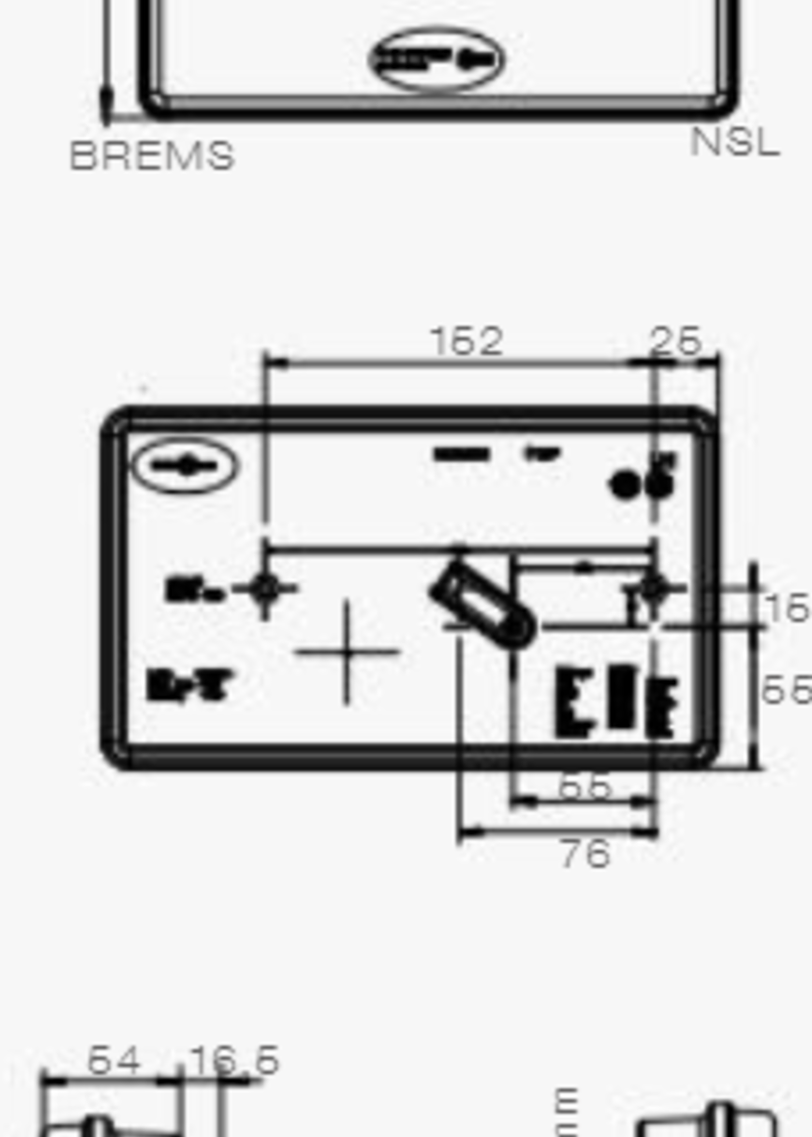 Aspock Aspock MultiLED 2 links 240x140x54 mm - volledig LED - 8 polige connector met 50 cm kabel