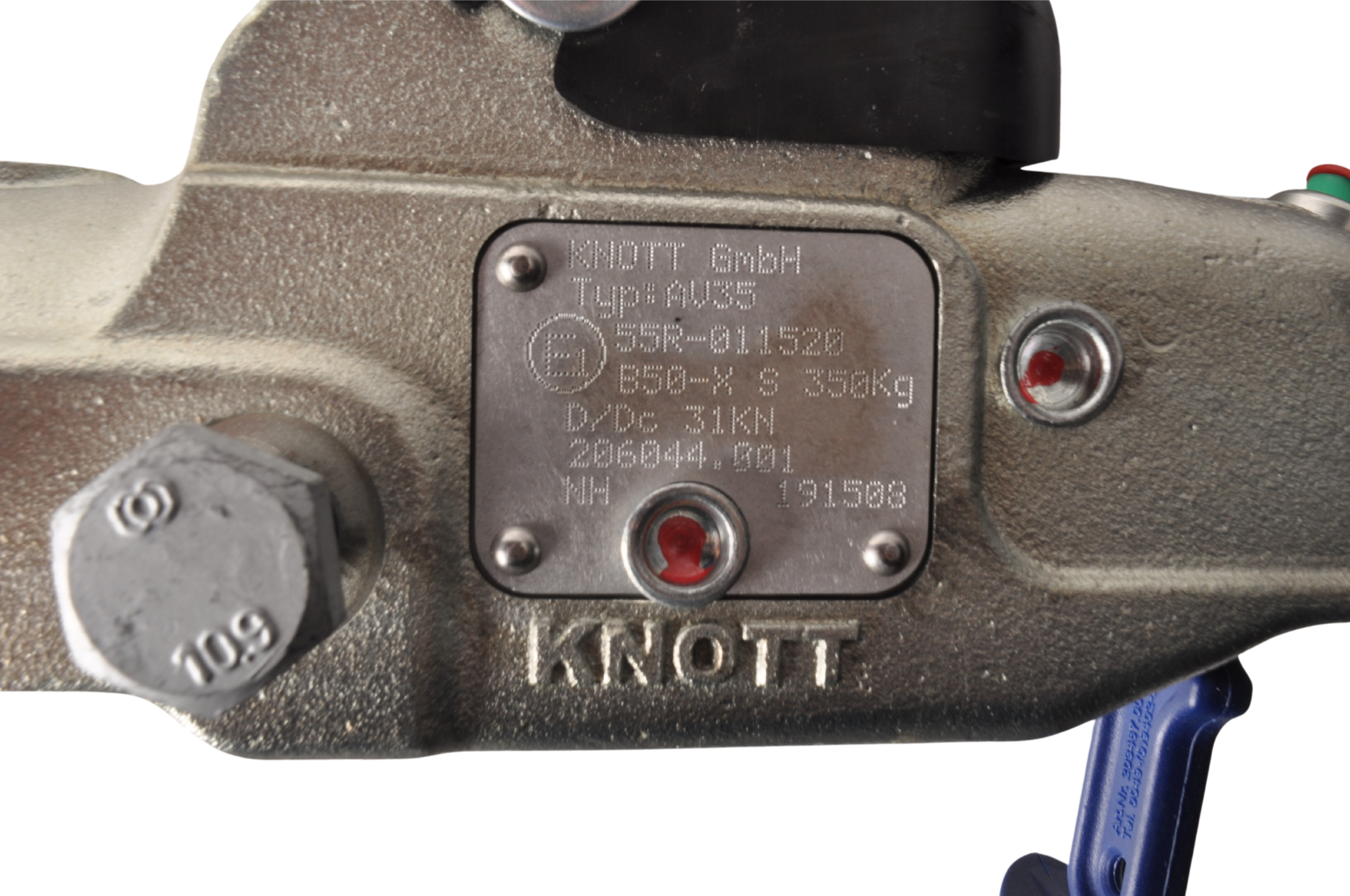 Knott AV35 - rond 60 mm - 3500 kg - geremde koppeling met geïntegreerd slot