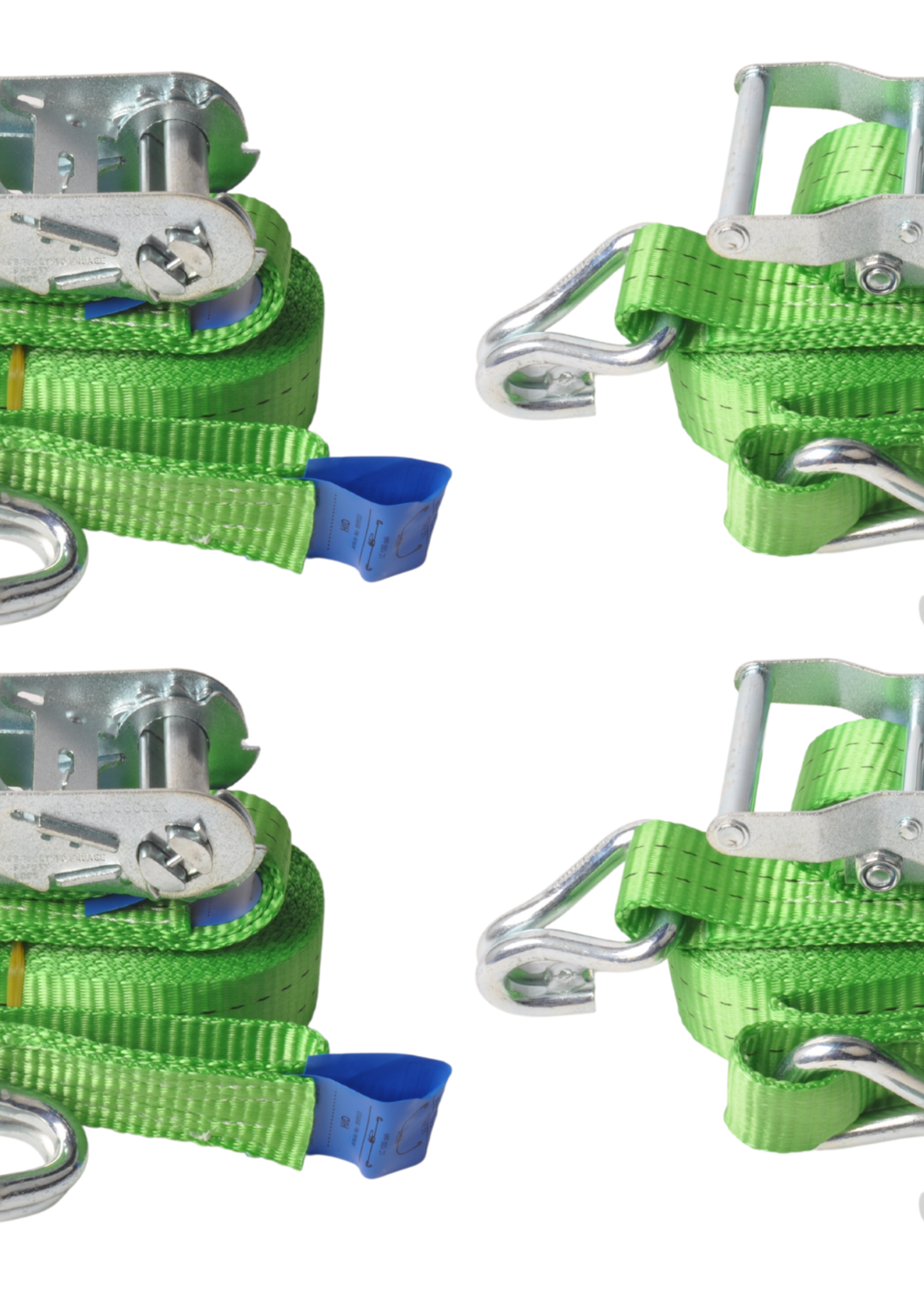 Cantonal Set van 4 spanbanden 600x3,5 cm - groen - breekbelasting 2000 kg