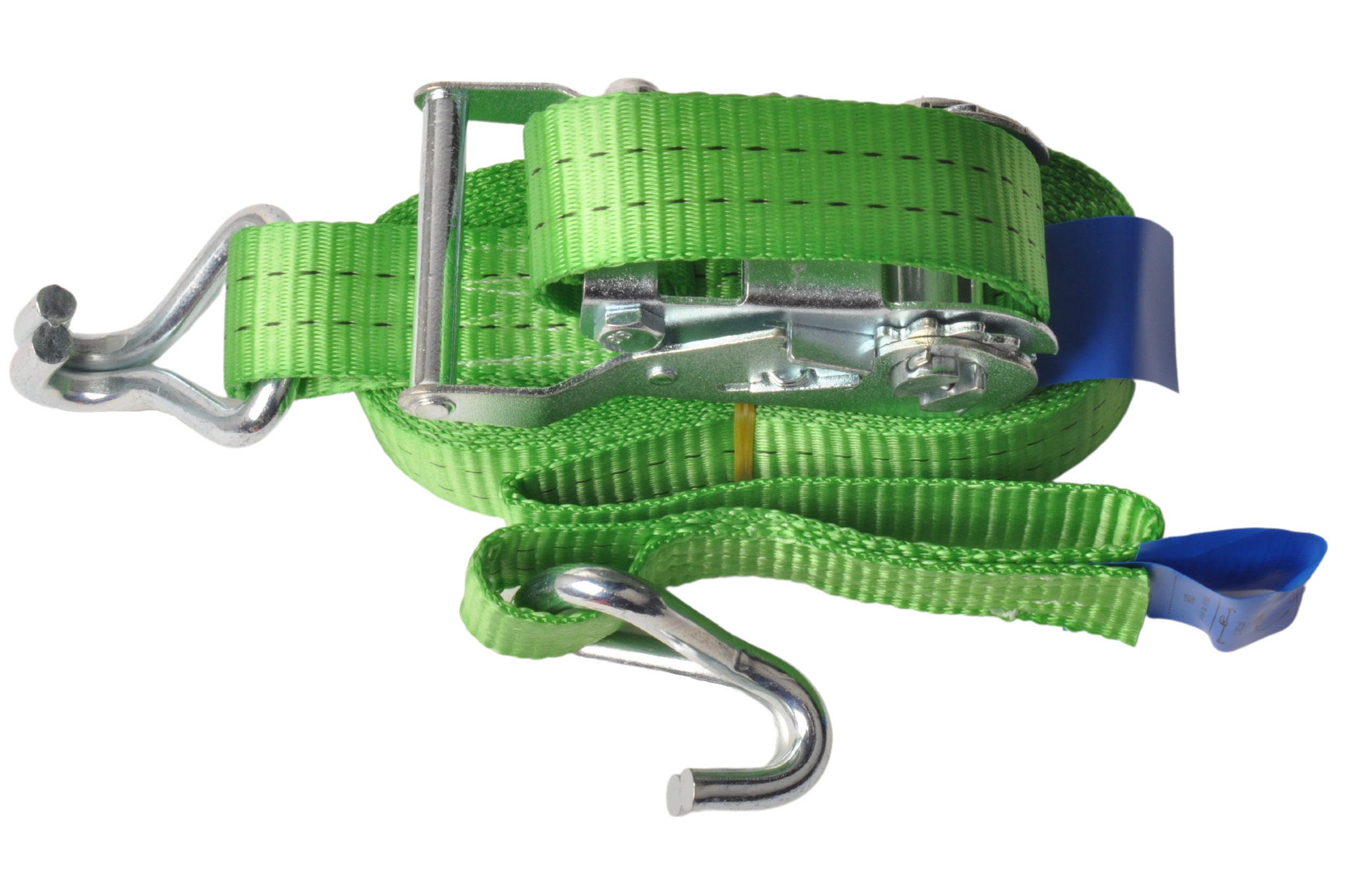 Set van 4 spanbanden 600x3,5 cm - groen - breekbelasting 2000 kg