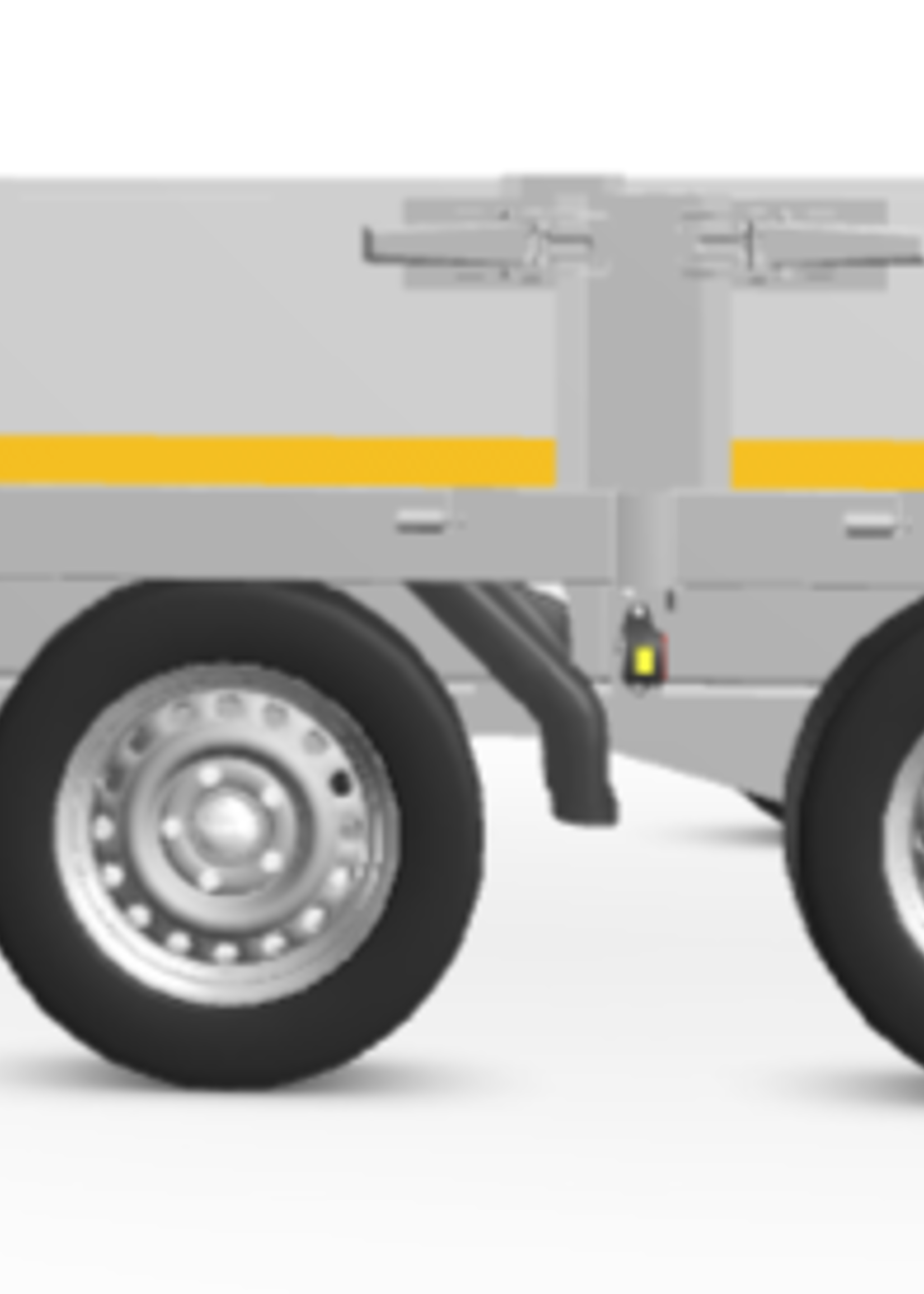 Eduard Geremde Eduard multitransporter - 456x220 cm - 3000 kg bruto laadvermogen - 63 cm laadvloerhoogte - 30 cm borden - inclusief oprijplaten en handlier