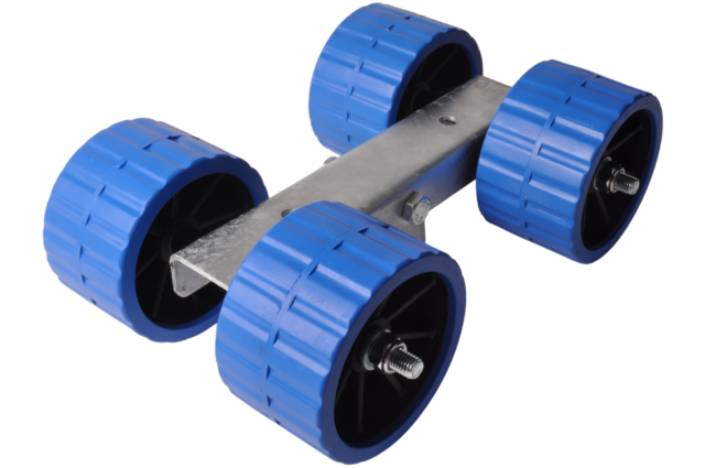 Rollenset op kantelblok 30 mm - 4 kimrollen - blauw