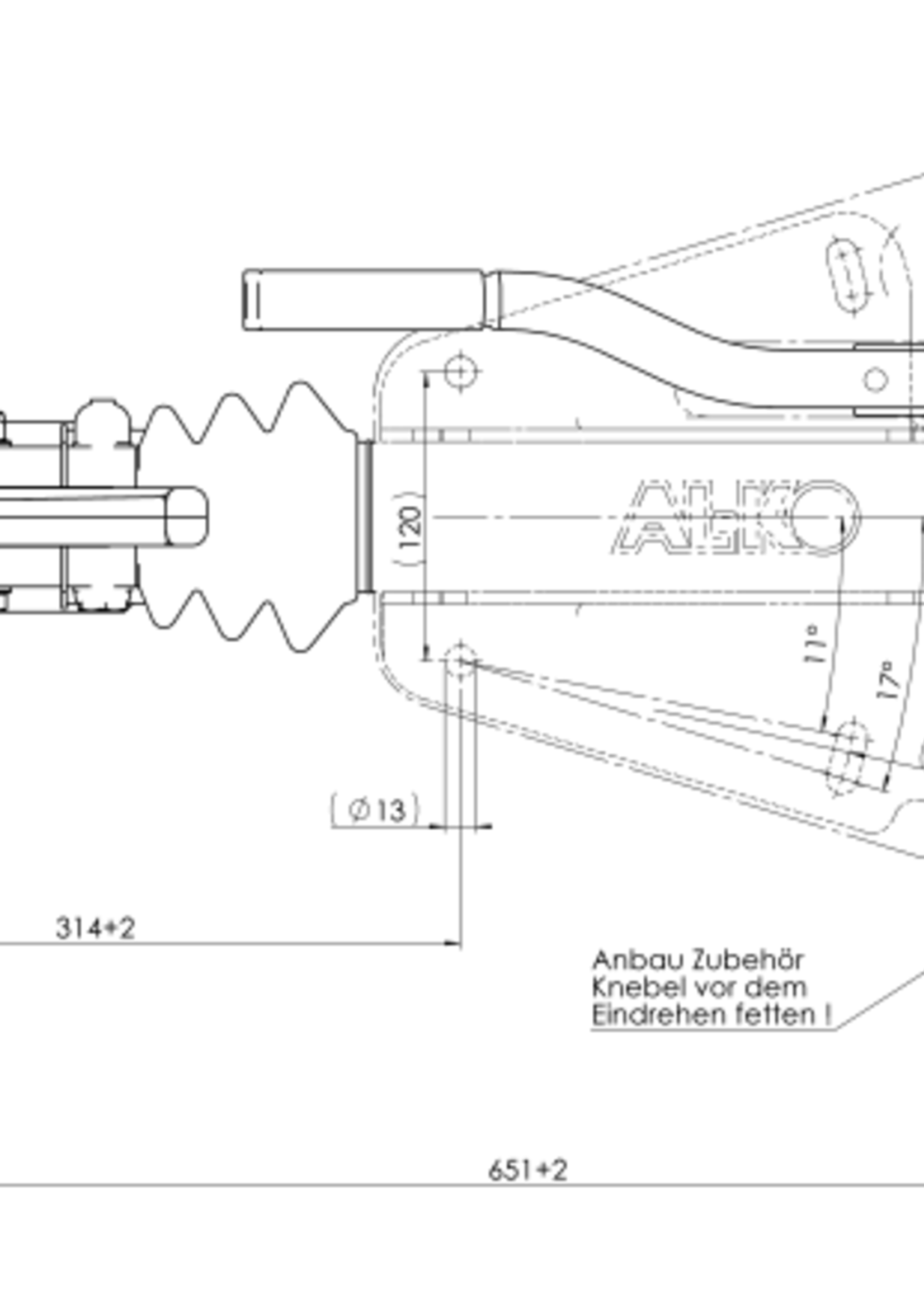 AL-KO AL-KO oplooprem aanhanger 150V - 1500 kg maximaal trekvermogen - V-dissel aansluiting - inclusief neuswielklem
