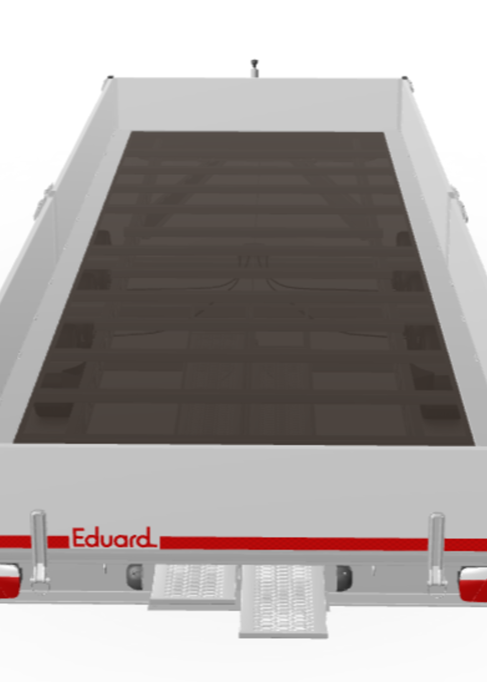 Eduard Geremde Eduard multitransporter - 606x220 cm - 3500 kg bruto laadvermogen - 56 cm laadvloerhoogte - 40 cm borden - inclusief ALU oprijplaten en handlier - tridem asser