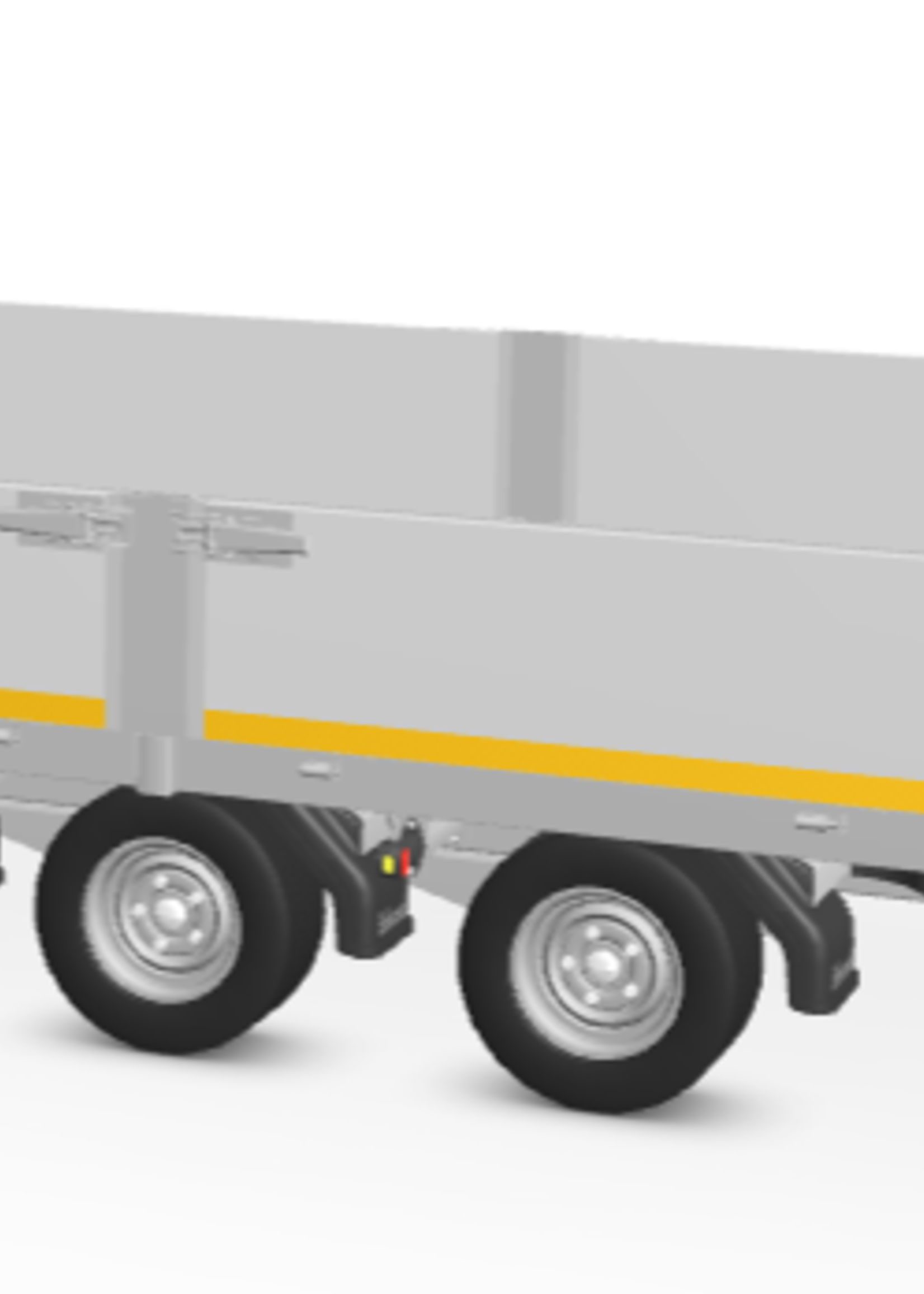 Eduard Geremde Eduard multitransporter - 606x220 cm - 3500 kg bruto laadvermogen - 56 cm laadvloerhoogte - 40 cm borden - inclusief ALU oprijplaten en handlier - tridem asser