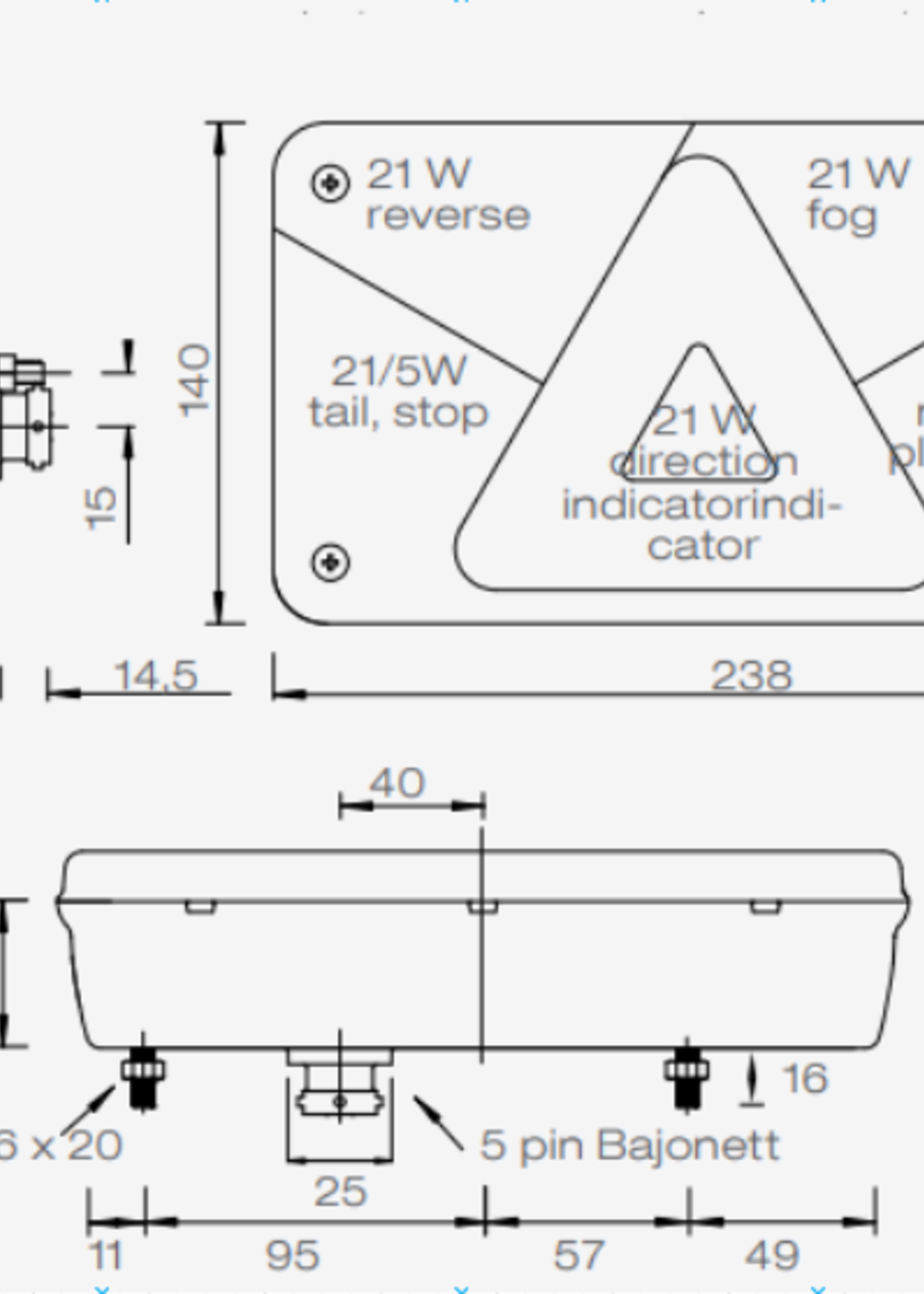 Aspock Aspock Multipoint 5 - links - inclusief mistlamp - connector aansluiting