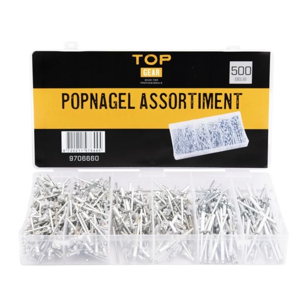 Assortimentsdoos met popnagels - 500 delig