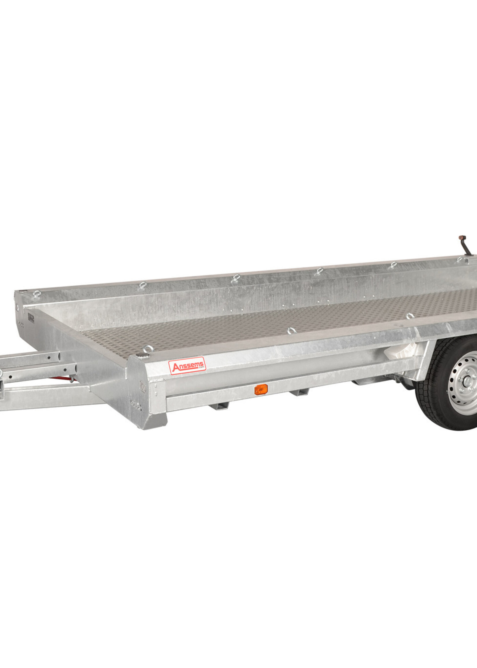 Cantonal Staatsbosbeheer geremde Hulco machinetransporter 394x180 cm - 3000 kg bruto laadvermogen - 32 cm laadvloerhoogte