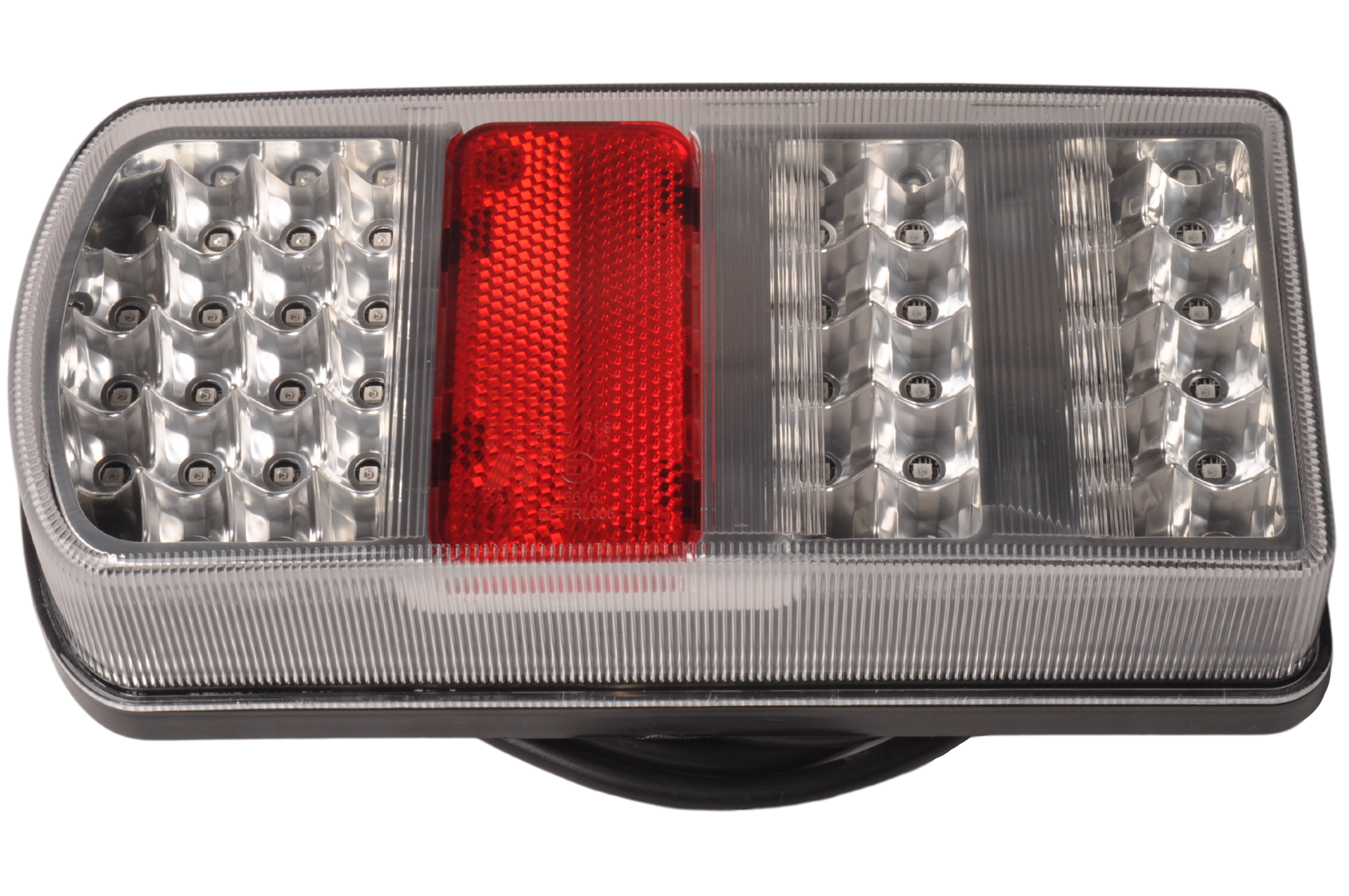 LED achterlicht met alle functies en aan te sluiten met losse draden - 228x106x55 mm links