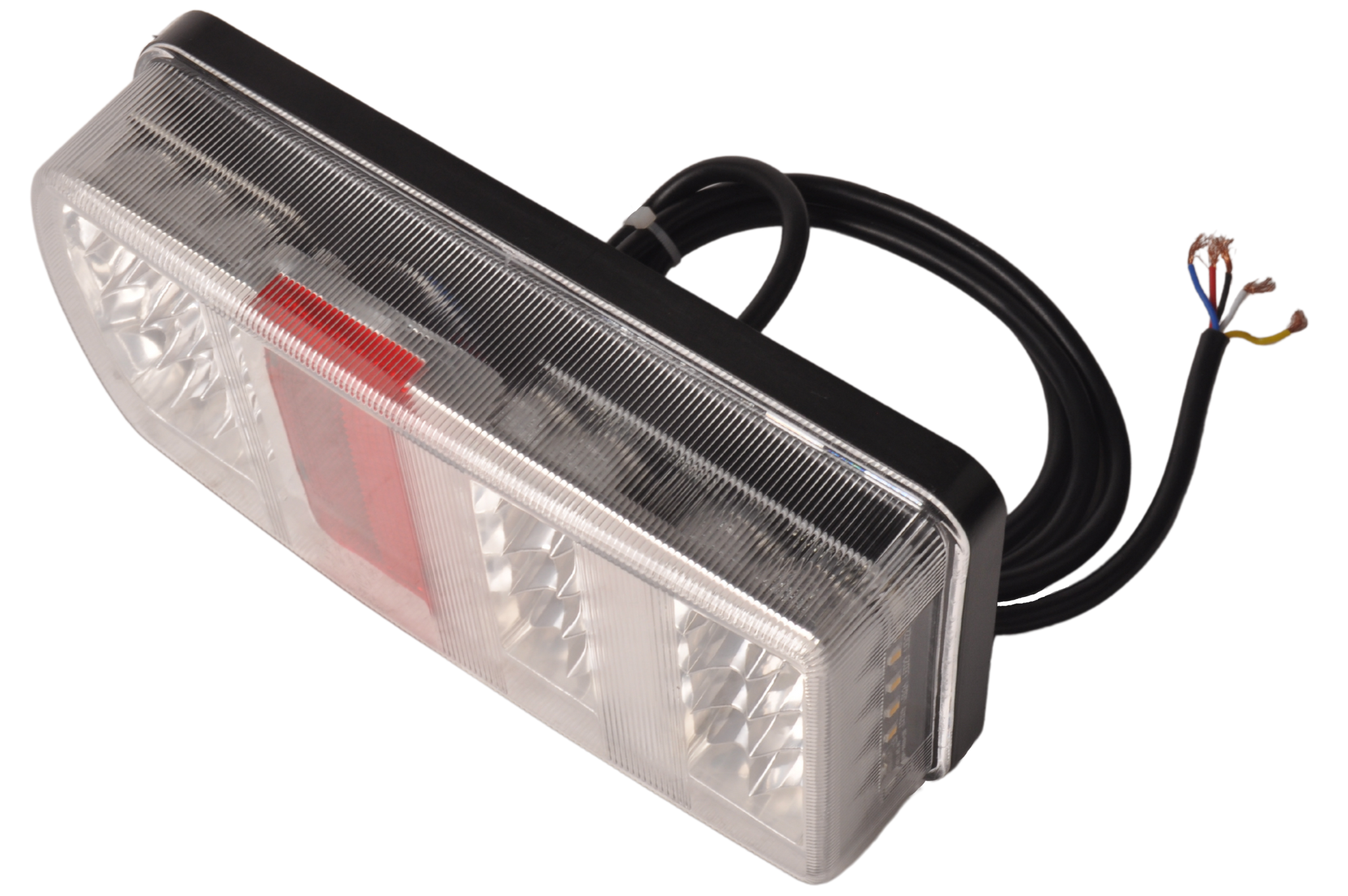 LED achterlicht met alle functies en aan te sluiten met losse draden - 228x106x55 mm links
