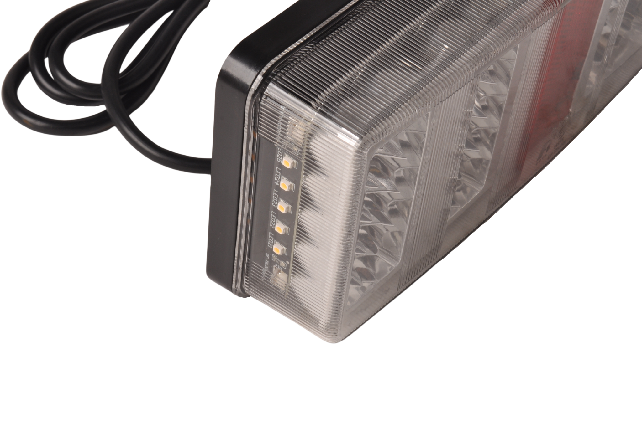 LED achterlicht met alle functies en aan te sluiten met losse draden - 228x106x55 mm rechts