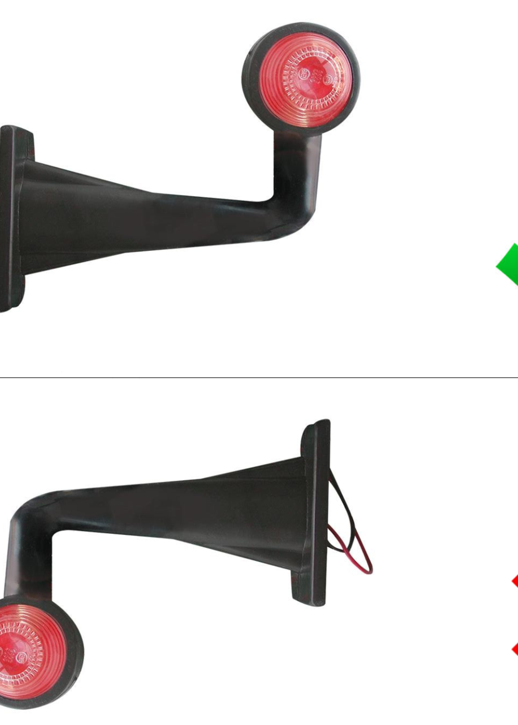 Aspock Aspock Superpoint 3 LED - rechts - wit/oranje/rood - 1 meter platte kabel