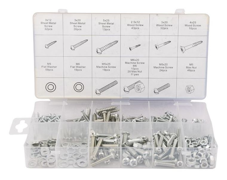 Assortiment schroeven, bouten & moeren 347-delig